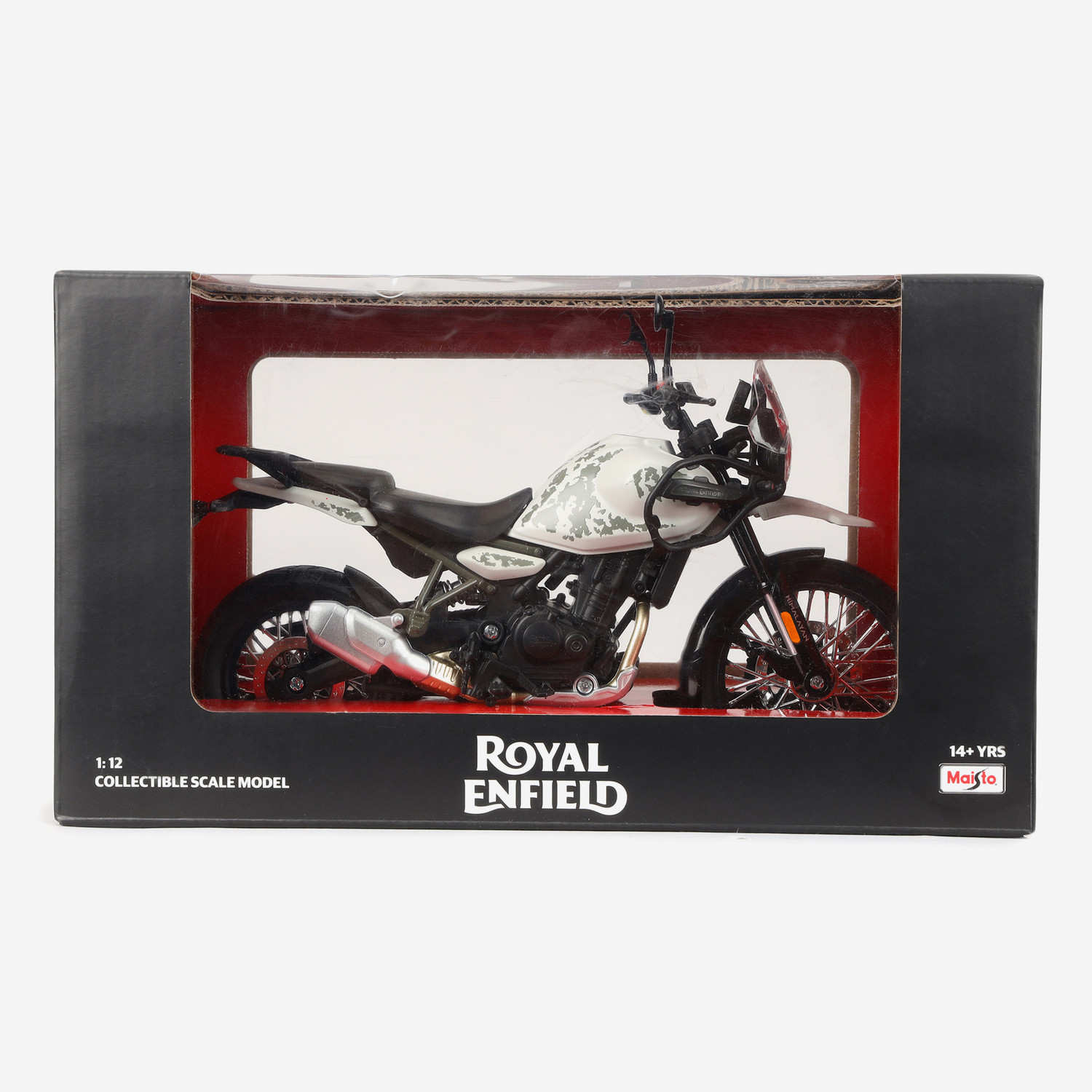 Image of ROYAL ENFIELD New Himalayan 450 1:12 Bike Scale Mode Miniature - Kamet White Car Hanging Ornament