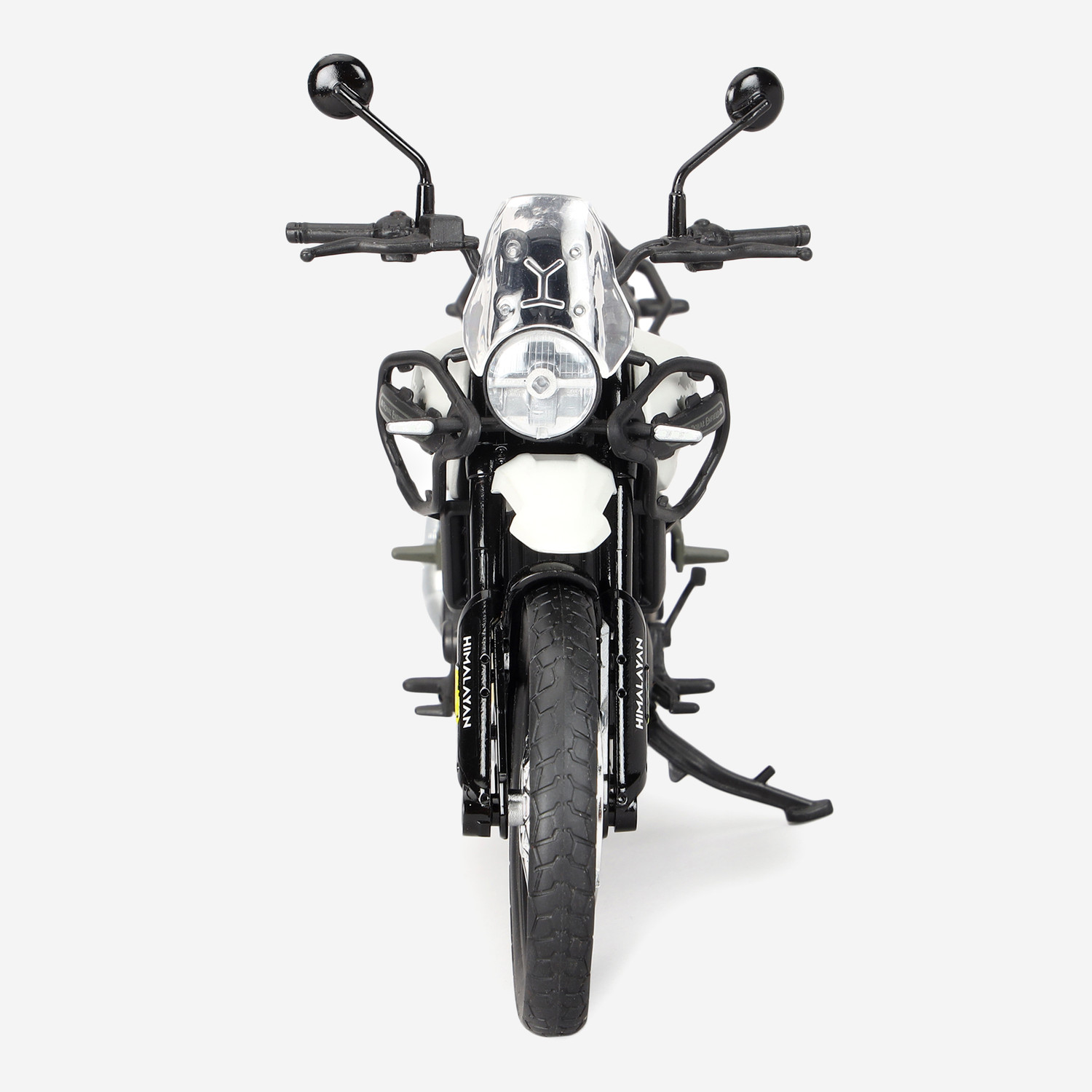 Image of ROYAL ENFIELD New Himalayan 450 1:12 Bike Scale Mode Miniature - Kamet White Car Hanging Ornament