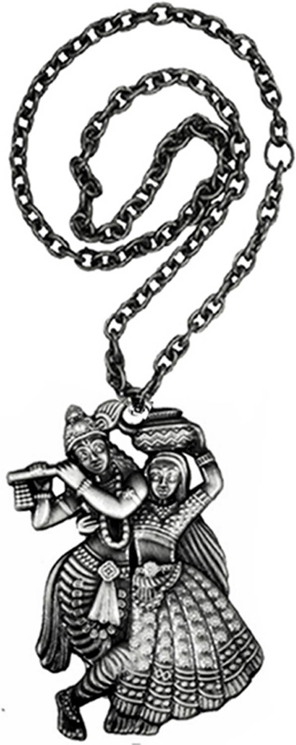 AFH Lord Radha Krishna Raas Leela Grey Evil Protective Car Hanging Ornament Car Hanging Ornament