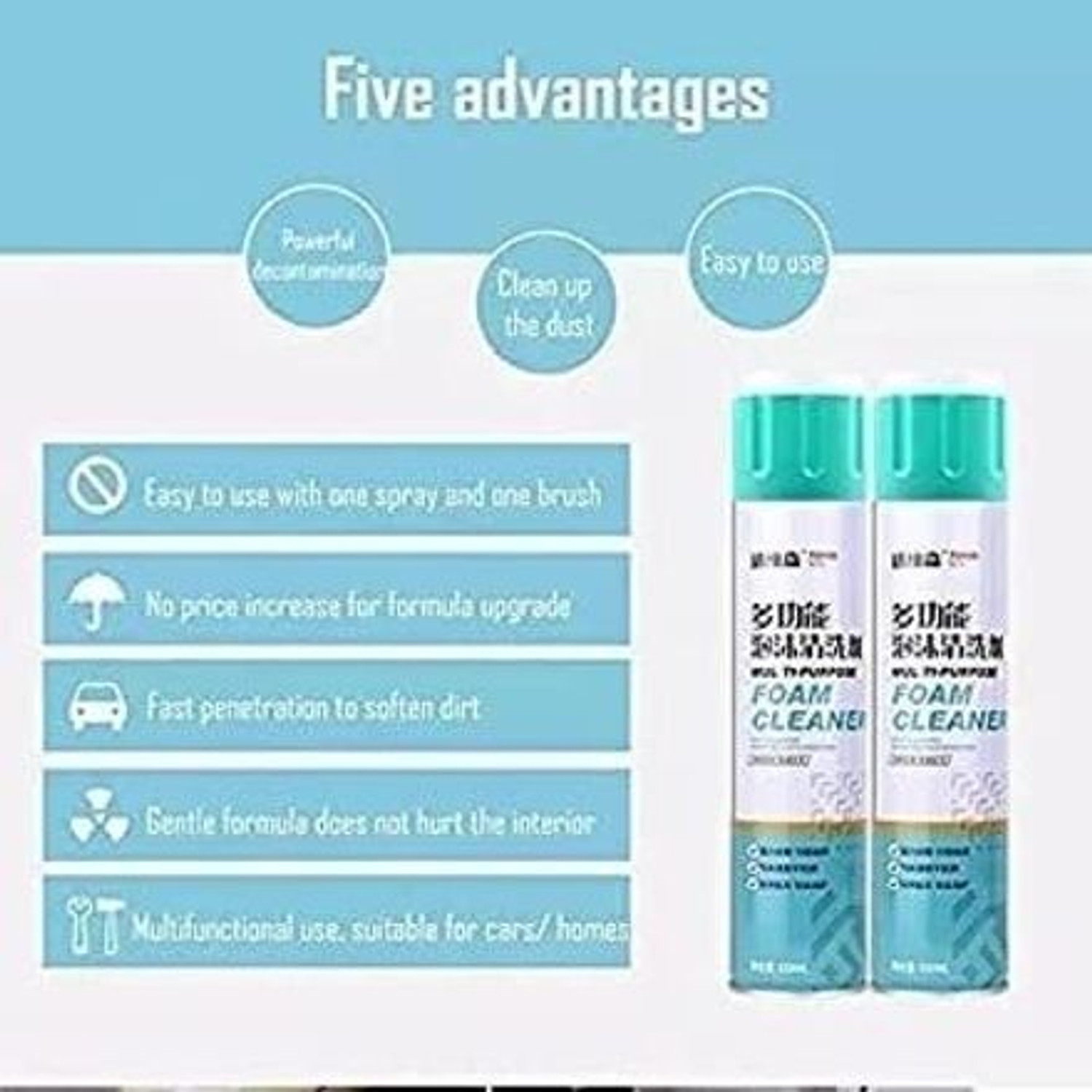 Image of Six Sigma Multipurpose Foam Cleaner /Car Seat Exterior & Interior,Shoes,Sofa Cleaning Spray Foam Cleaner Vehicle Interior Cleaner