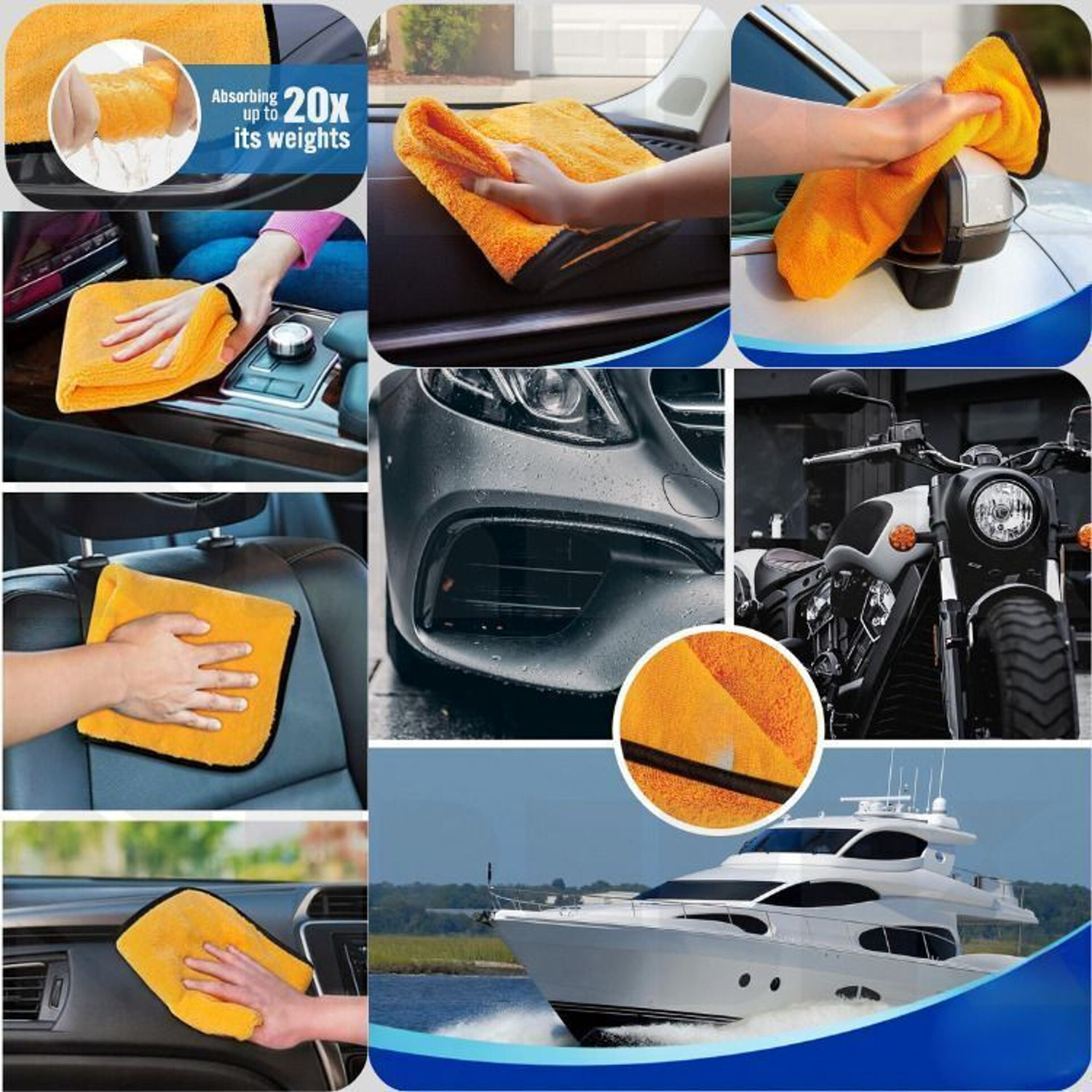 Image of Dashagriva Jit Microfiber Car Duster Kit Interior & Exterior Cleaning Tool Scratch & Lint Free Automotive Car Cleaning Accessories Set, Car Duster, Blind Spot Mirror & Brushes Vehicle Interior Cleaner