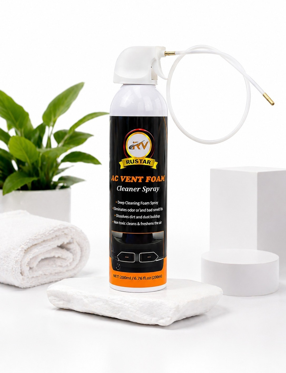 Image of RUSTAR Car Ac Vent & Duct /Dust Cleaner Spray with Long Nozel Pipe |Effective Cleaning| Vehicle Interior Cleaner
