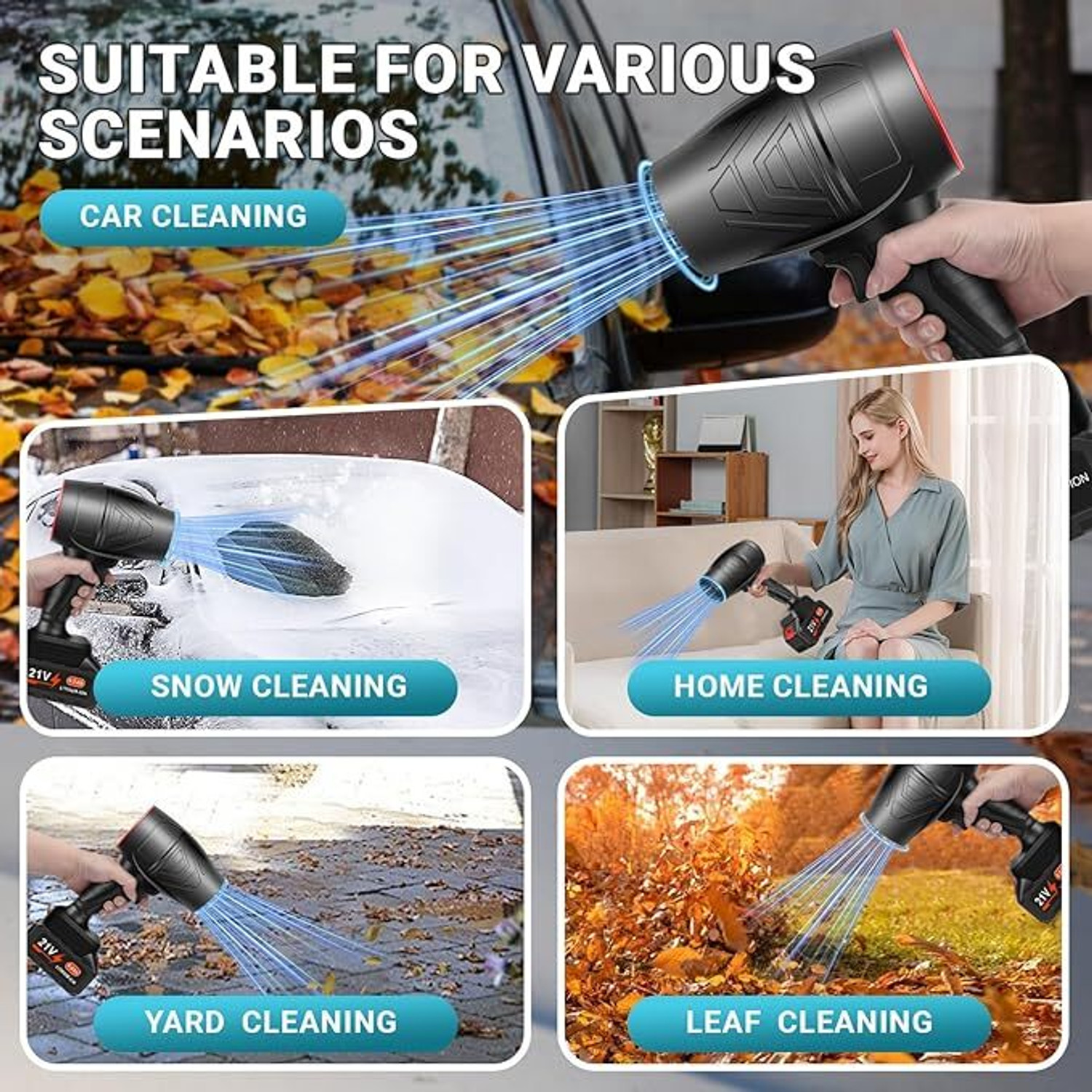 Image of shukan enterprise High-Performance Car Jet Blower for Fast Drying Powerful Air Booster Car Dryer Air Blower Blower Speed Regulation Jet Dry Blower Vehicle Interior Cleaner