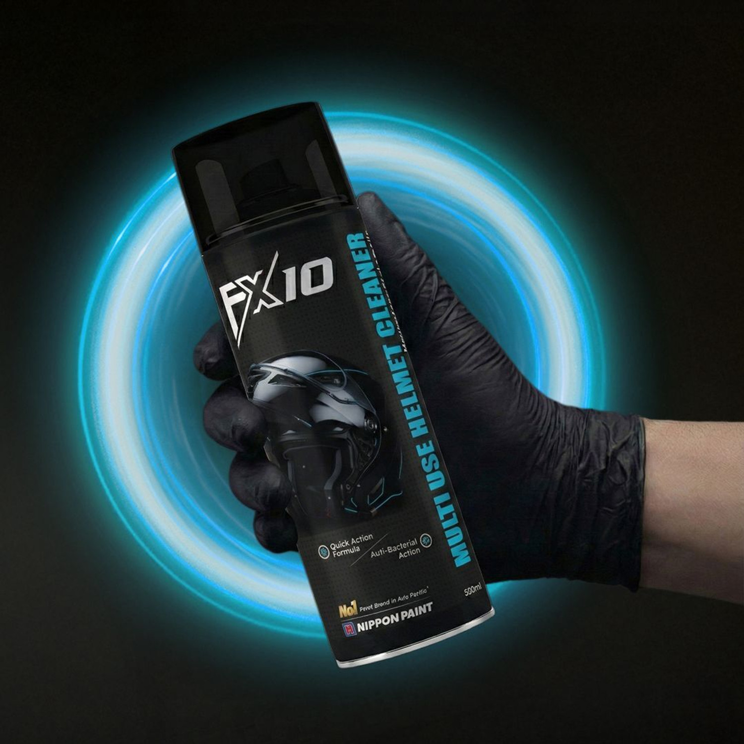 Image of Nippon Paint FX10 Helmet Cleaner Spray | Anti-Bacterial & Anti-Fungal Helmet Interior Cleaner | Removes Sweat, Odor & Dirt | Quick Dry No Water Formula Vehicle Interior Cleaner