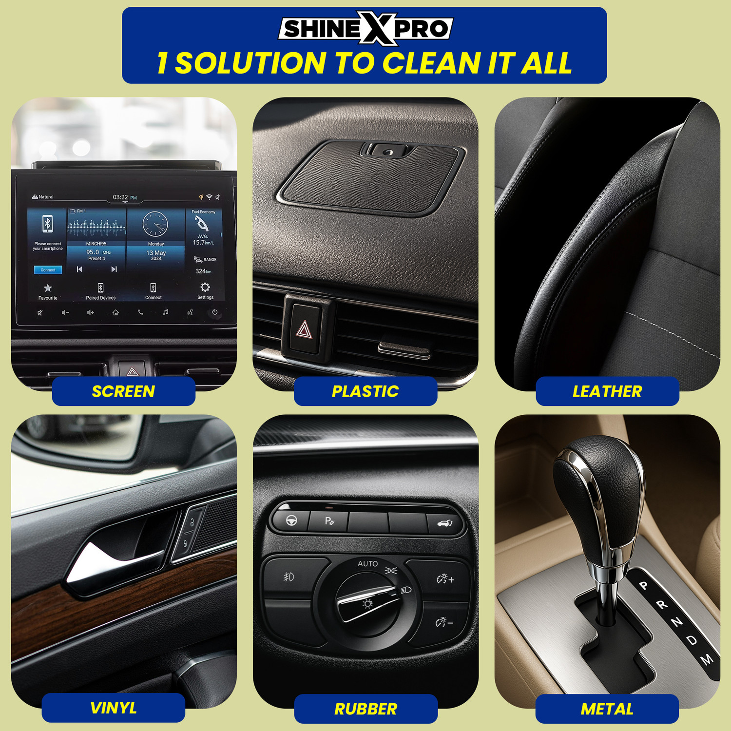 Image of ShineXPro Total Interior Cleaner - Citrus Scent, Infused UV Blockers Protect From Fading - Car Interior Cleaner - Safe As Car Seat Cleaner & For All Interior Surfaces Vehicle Interior Cleaner