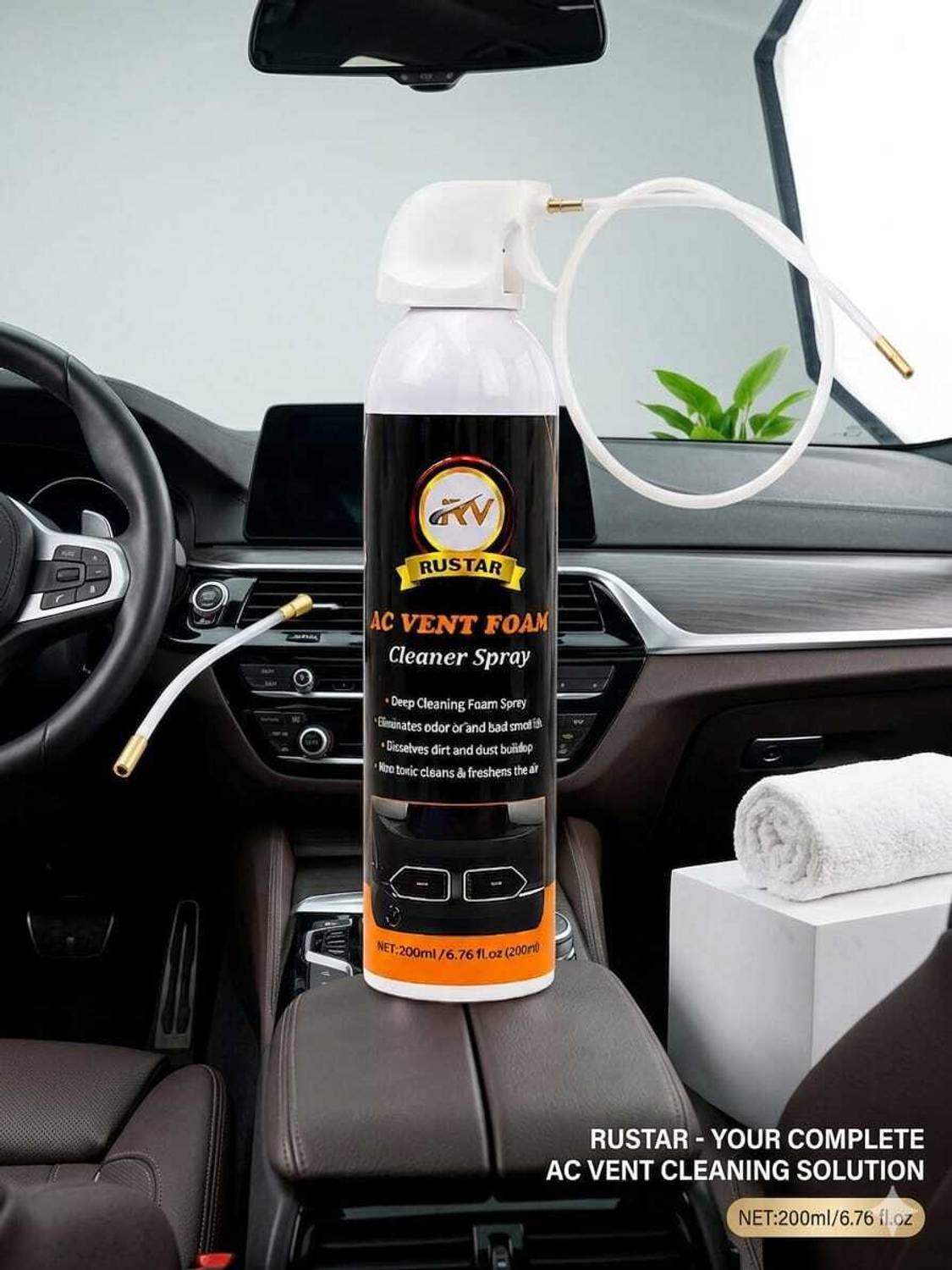 RUSTAR Car AC Vent & Duct/Dust Cleaner Foam Spray With Long Nozzle Pipe & Foam applicator Vehicle Interior Cleaner Rs. 156 - Flipkart