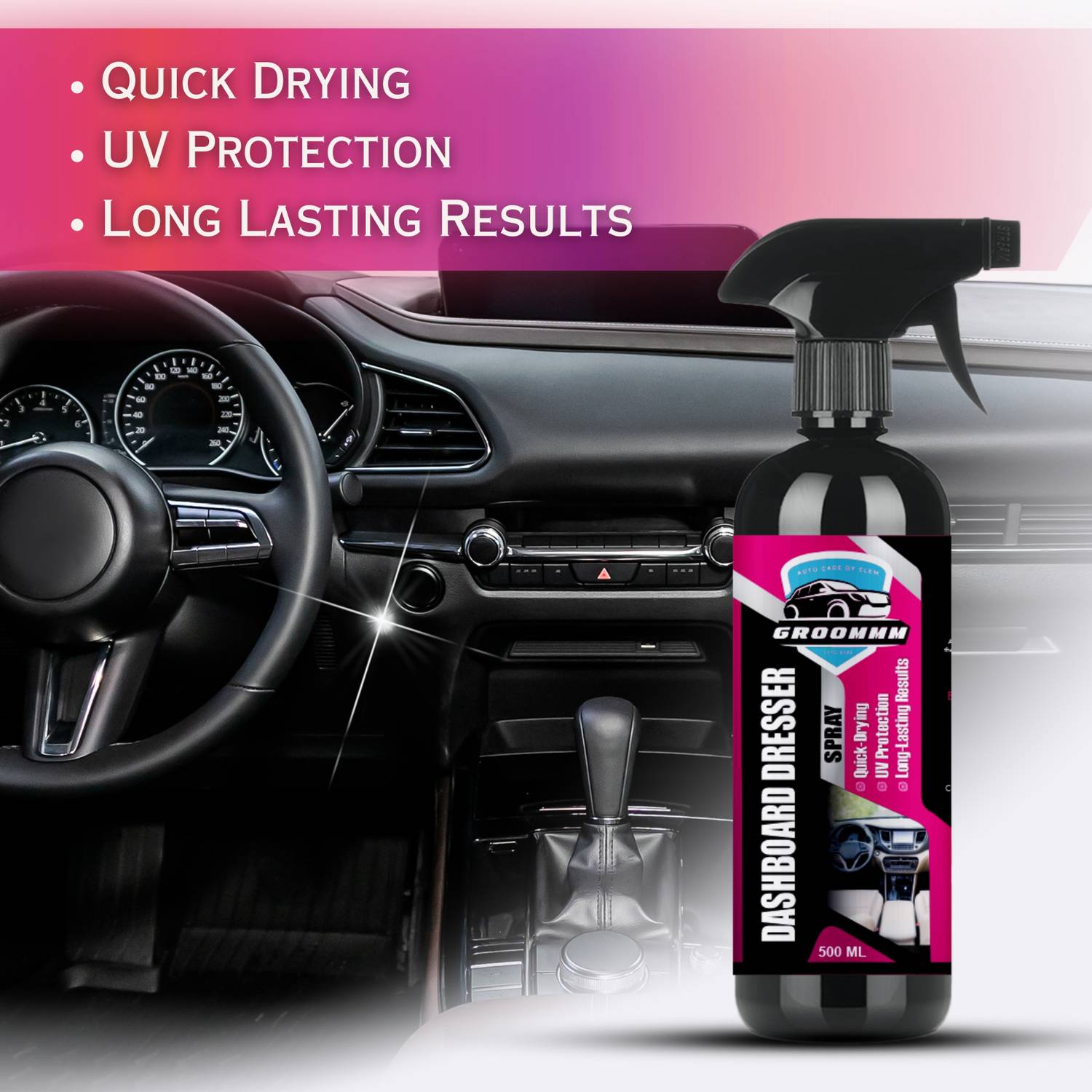 ELEM Groommm Dashboard Dresser & Car Interior Polish Spray - Image 2