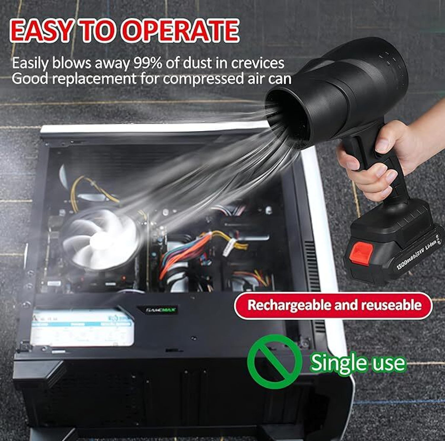 Image of SMARTYWOMEN Handheld High Powerful Blow Brushless Motor Car,Home Corner, Road Cleaning Handheld High Powerful Blow Brushless Motor Car,Home Corner, Road Cleaning Vehicle Interior Cleaner