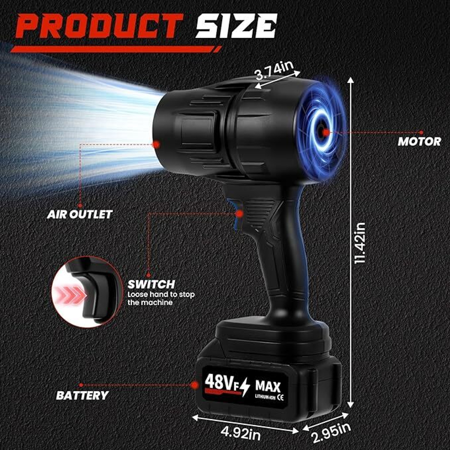 Image of shukan enterprise High-Performance Car Jet Blower for Fast Drying Powerful Air Booster Car Dryer Air Blower Blower Speed Regulation Jet Dry Blower Vehicle Interior Cleaner