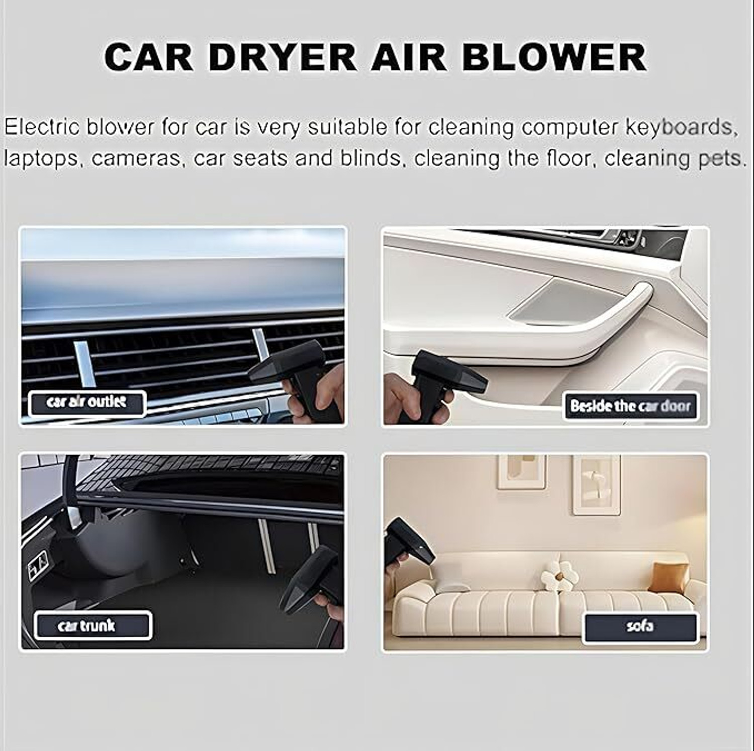 Image of SMARTYWOMEN Handheld High Powerful Blow Brushless Motor Car,Home Corner, Road Cleaning Handheld High Powerful Blow Brushless Motor Car,Home Corner, Road Cleaning Vehicle Interior Cleaner