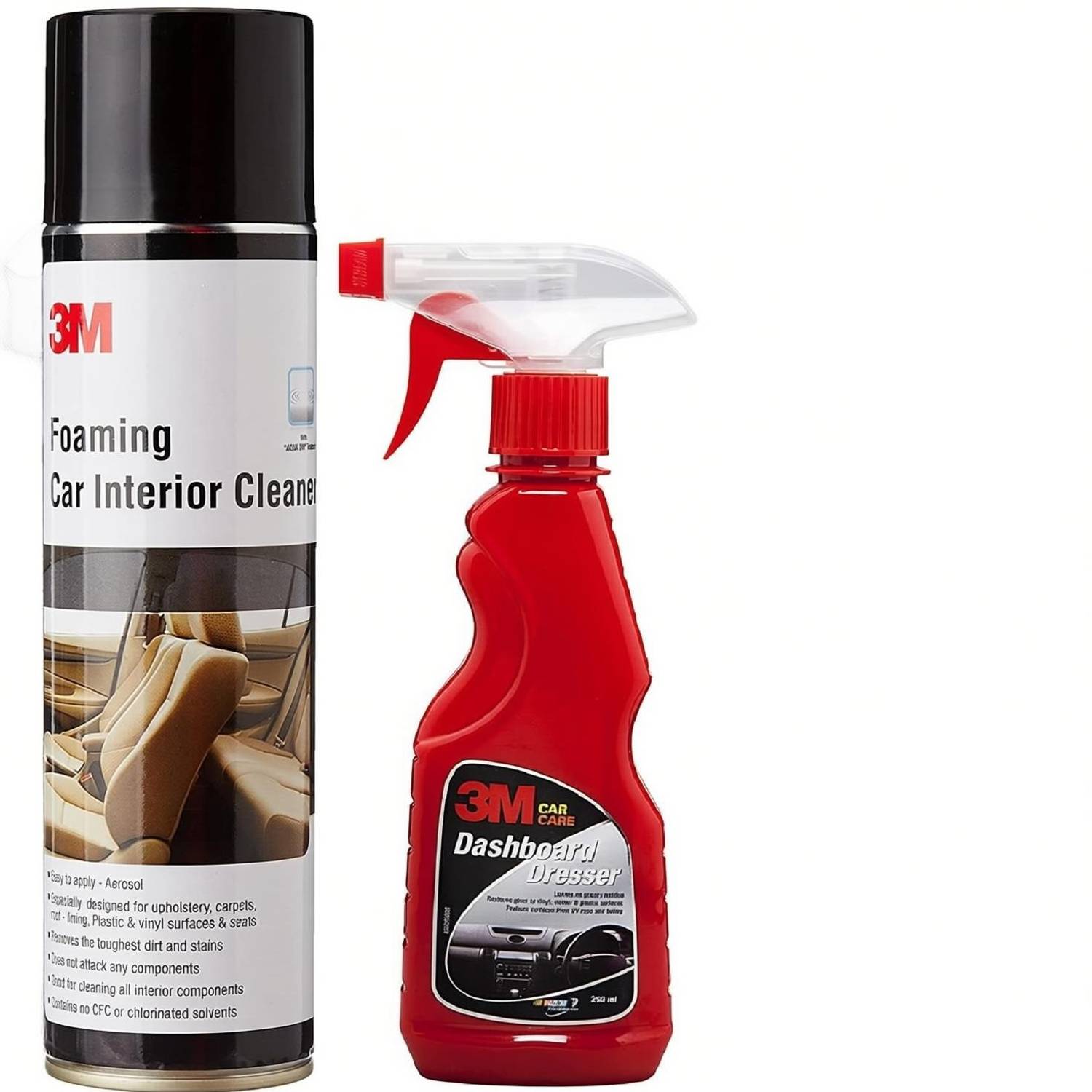 3M Combo of (Foaming Car Interior Cleaner 580g and Dashboard Dresser 250ml) Vehicle Interior Cleaner