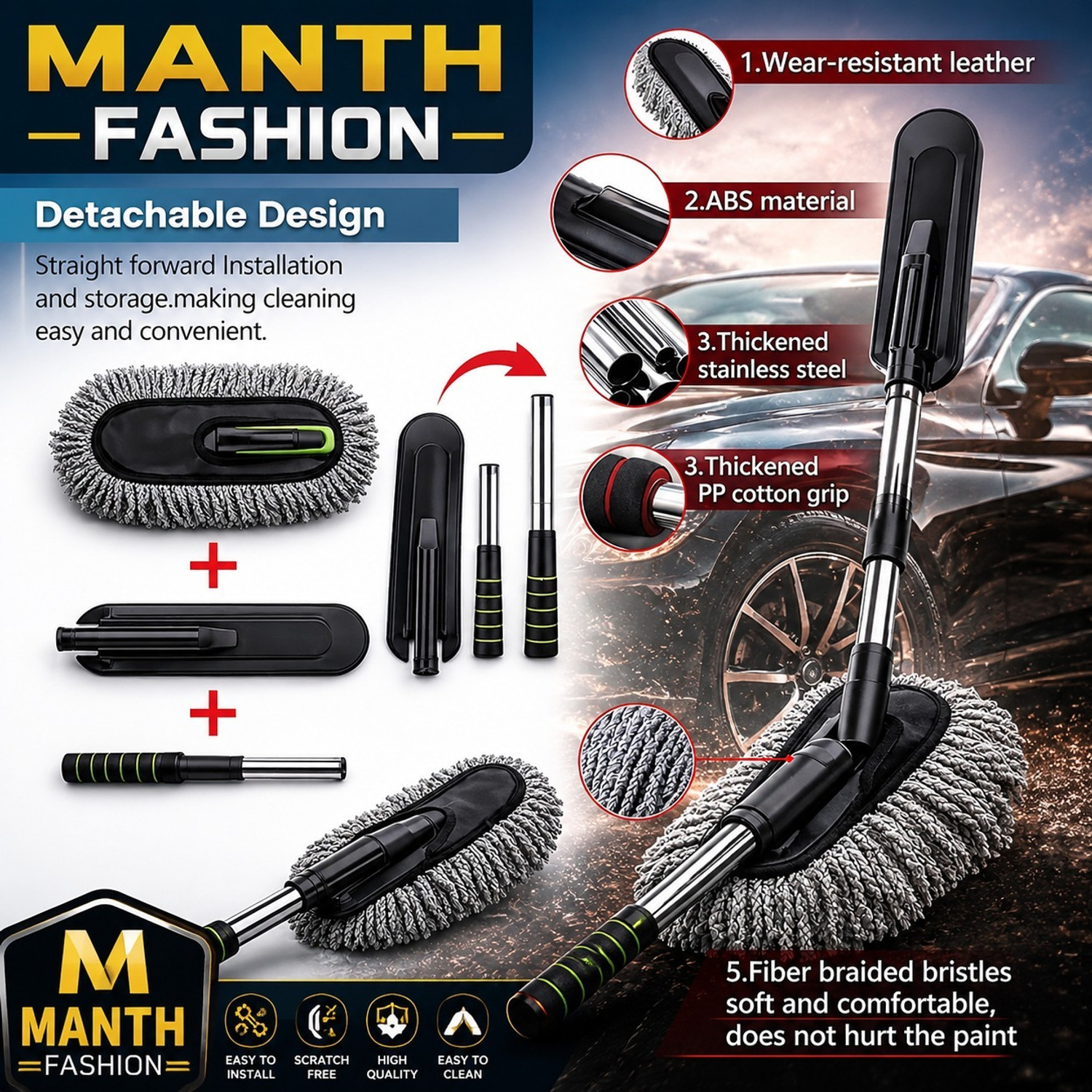 Image of MANTH FASHION 6 pcs premium car cleaning kit 6 pcs premium car cleaning kit Vehicle Interior Cleaner