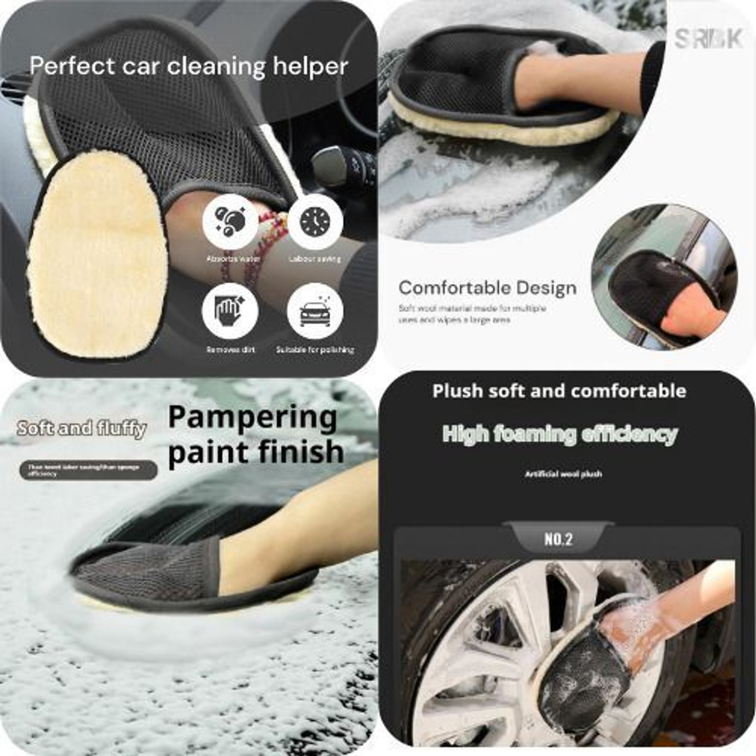 Image of Dashagriva Jit Microfiber Car Duster Kit Interior & Exterior Cleaning Tool Scratch & Lint Free Microfiber Car Duster, Interior Cleaning Wipes, Dustbin and Gloves Vehicle Interior Cleaner (8 g)