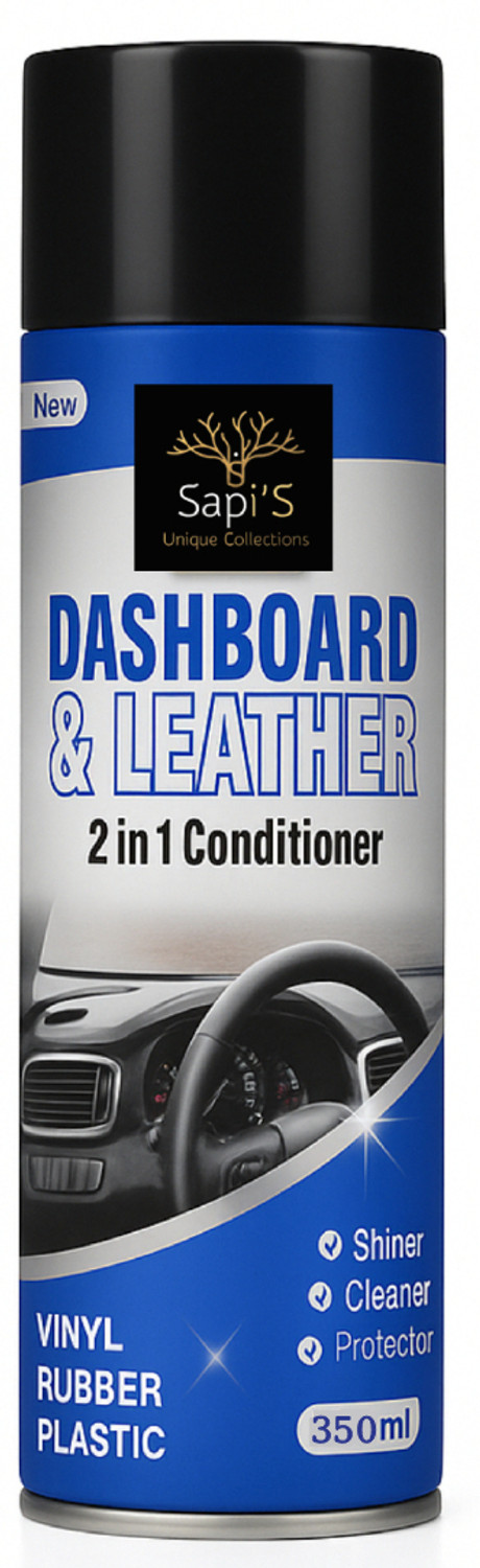 Image of SAPI'S Dashboard & Leather 2in1 Cleaner & protector Dashboard & Leather 2in1 conditioner, Foam cleaner 350 ml Vehicle Interior Cleaner