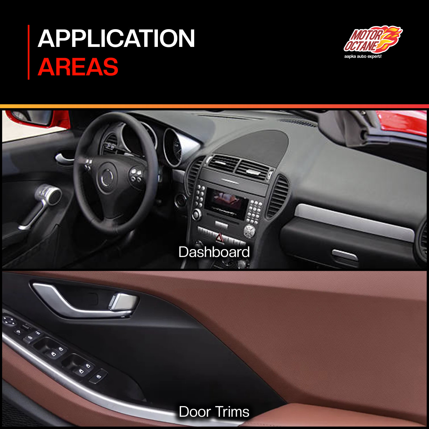 Image of MOTOROCTANE Car Dashboard Polish & Protectant Car Polish for Interior Plastic, Vinyl & Leather Trims - Lime Fragrance Vehicle Interior Cleaner
