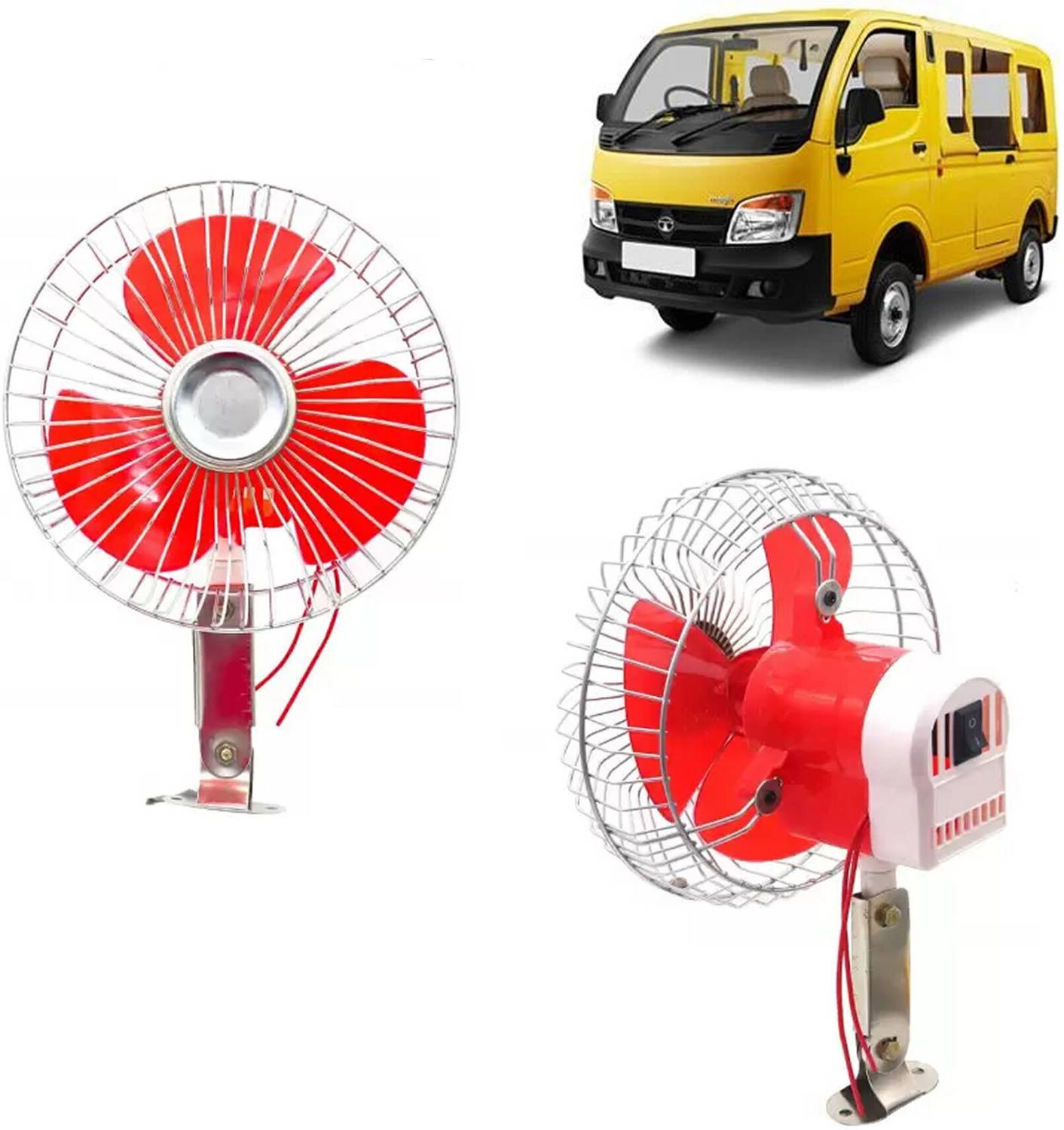 Ajeetech DC Fan 6 Inch 12V Automotive Fan For Car/Truck/Auto rickshaw Car Powerful Car Interior Fan
