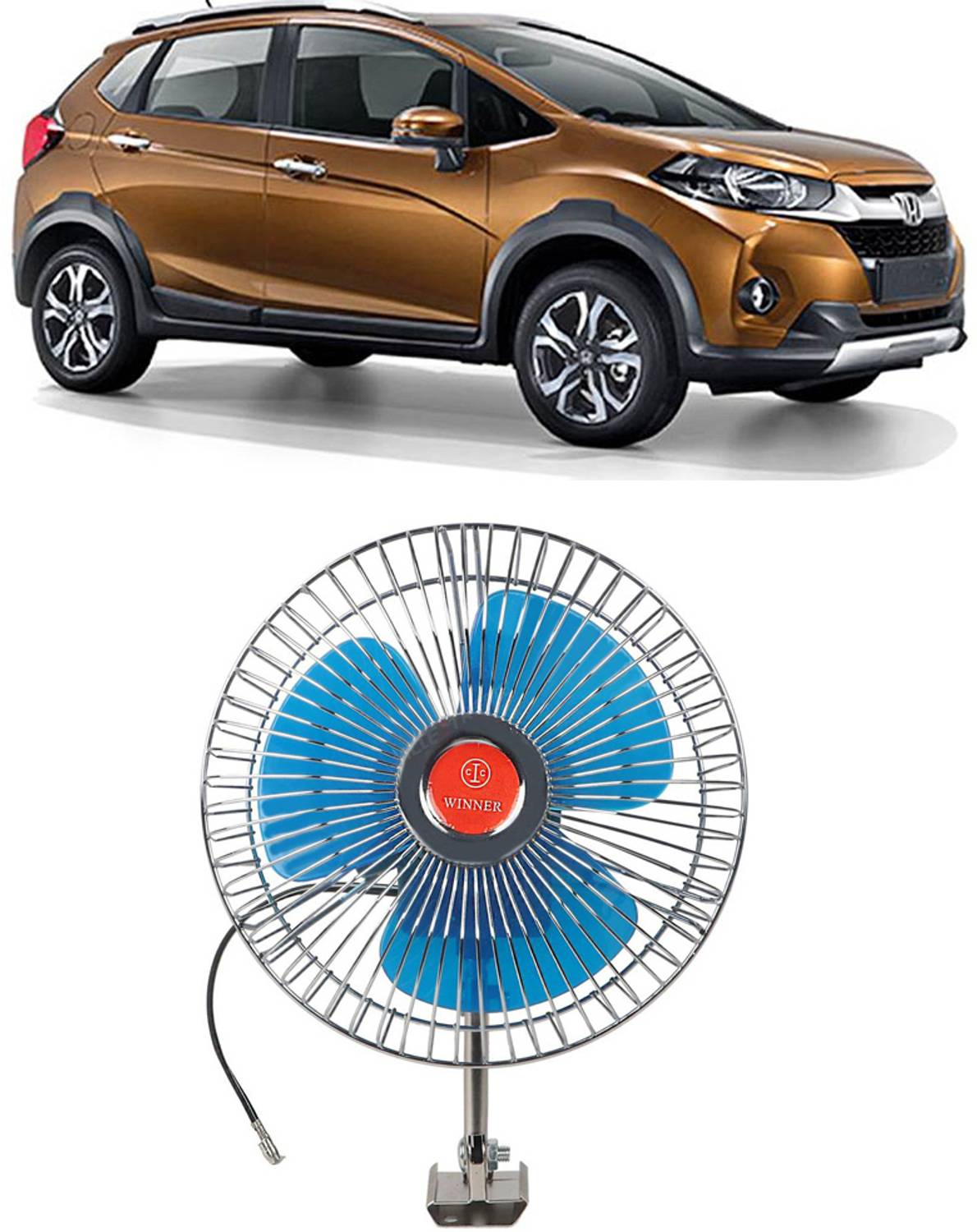 Ajeetech Oscillating Fan 6 Inch 12V Automotive For Car/Truck/Auto rickshaw-G-168 Car Interior Fan