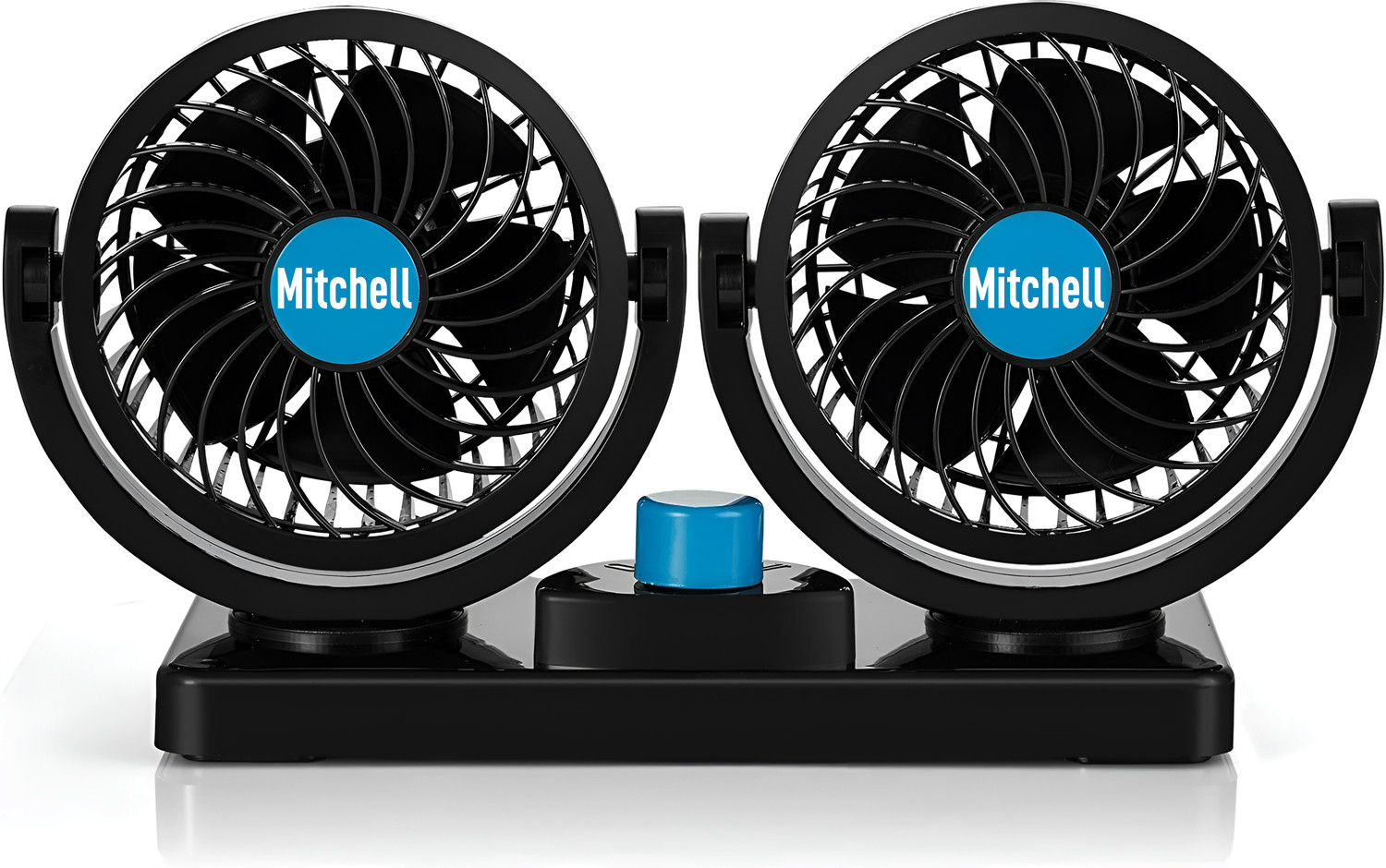 Image of Wagzo Mitchell 12V Car Dashboard Double Head Fan 360 Rotatable 2 Speed Cooling Fan Car Interior Fan