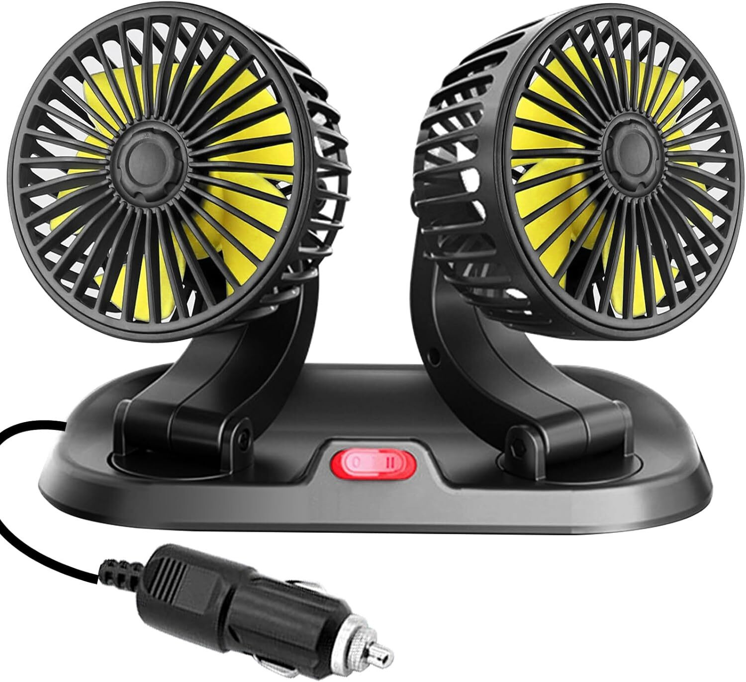 Image of Yearwell high speed moveable head Car Cooling Fan 12V With 360 Degree 2 Speed, Car Interior Fan