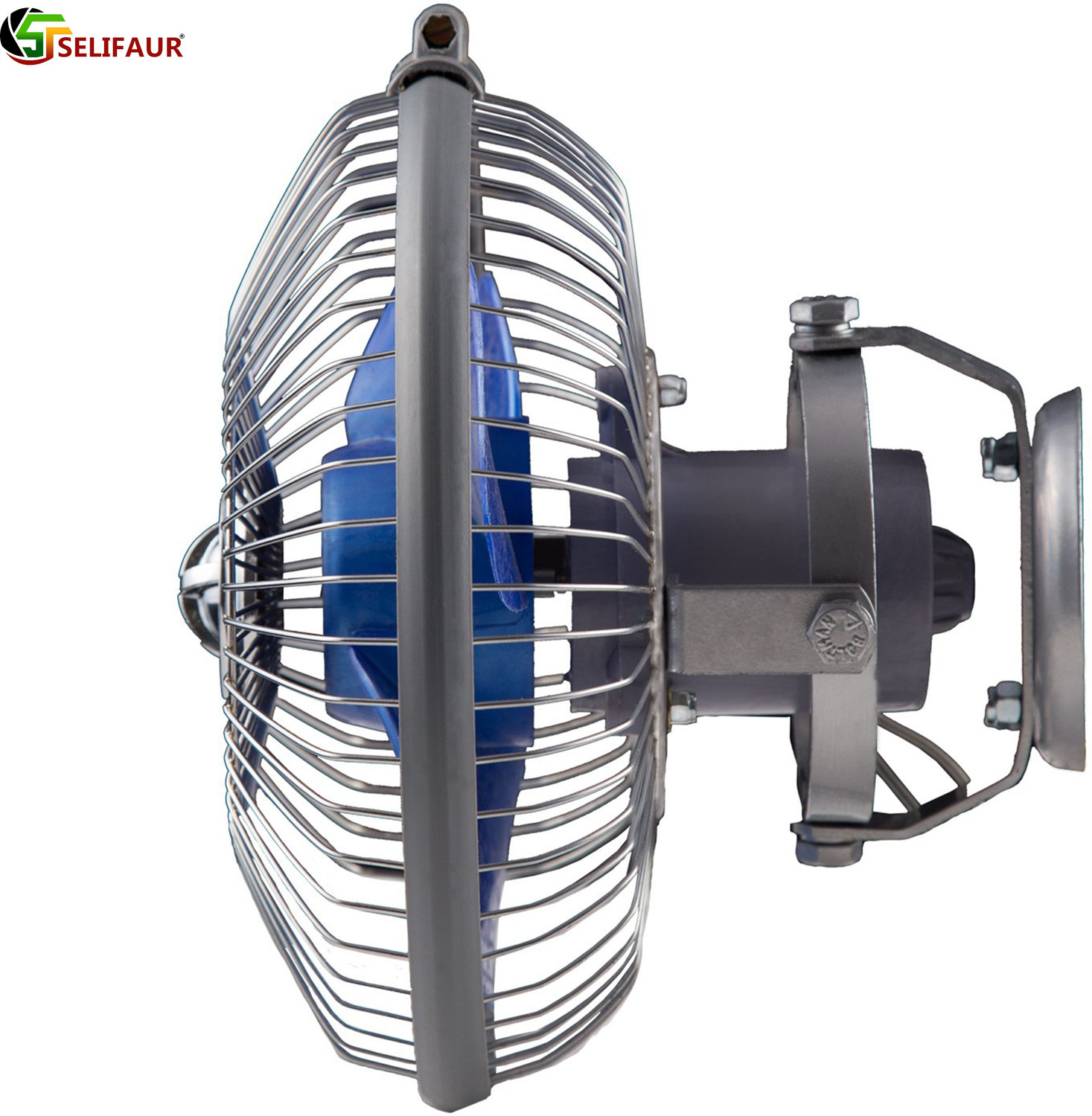 Image of Selifaur 9 inch /12 volt Dc / Full Metal Body Electric Fan for Car, Auto, Boat, Truck, Bus Car Interior Fan