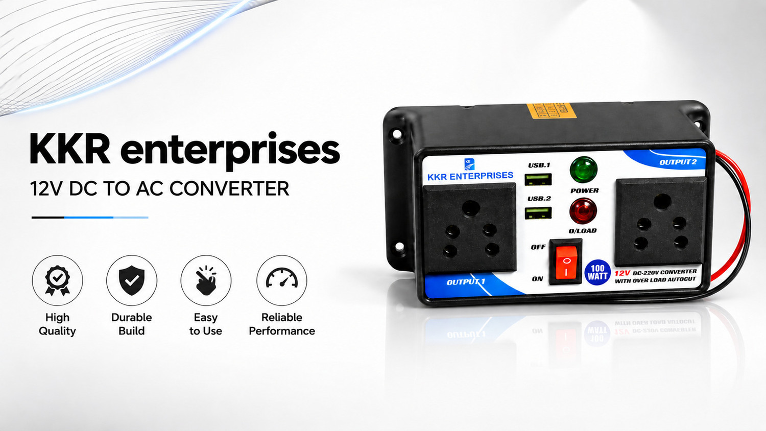 Image of KKR ENTER KKR-100W-12V /2USB Car Inverter