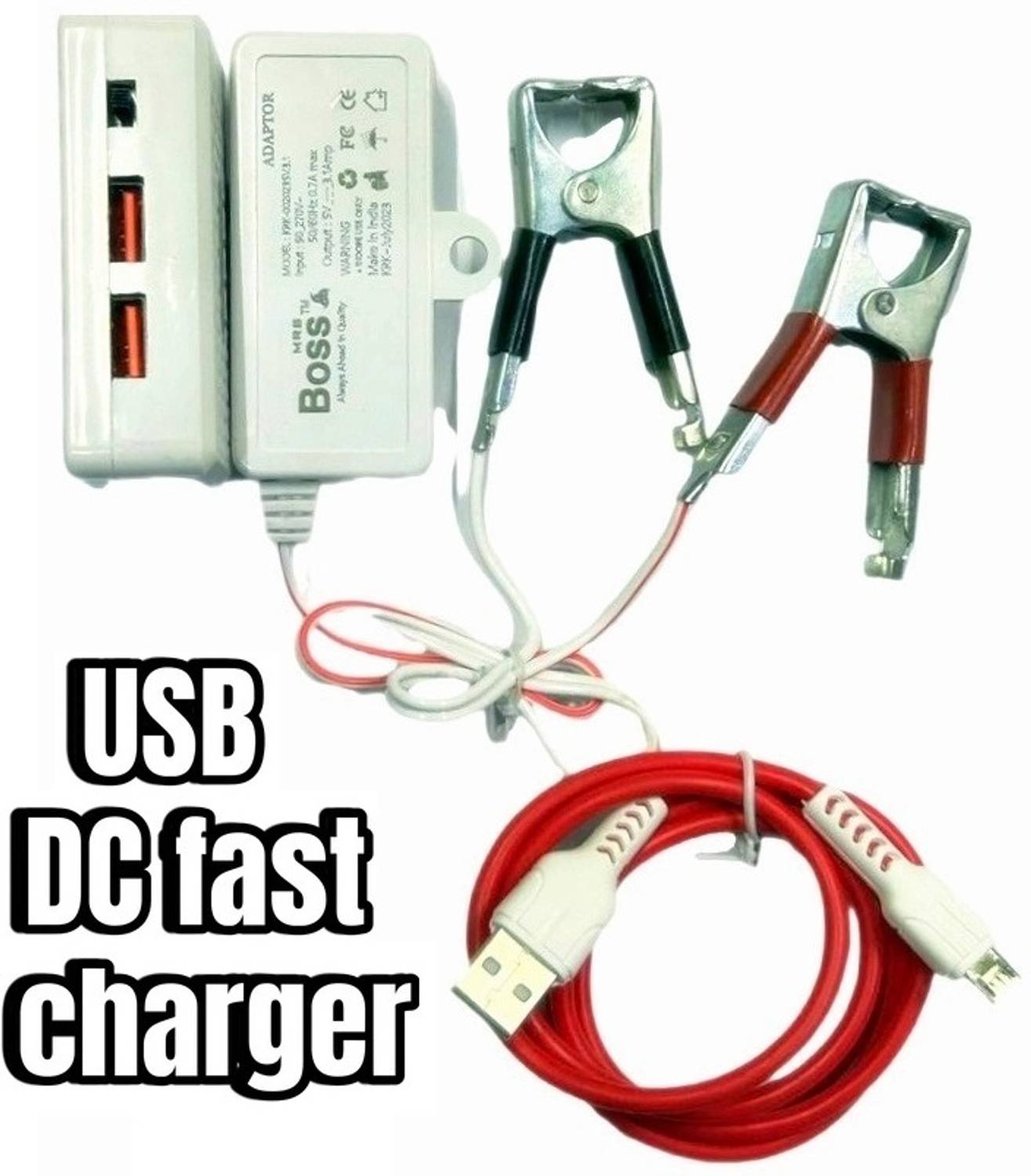 BALRAMA 5 Volt 3.1 Amp USB Mobile Charger 12V DC Smartphones Fast DC Charger Data Cable Worldwide Adaptor