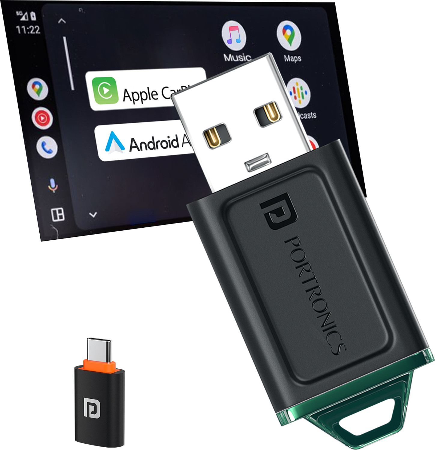 Image of Portronics v5.0 Car Bluetooth Device with Audio Receiver