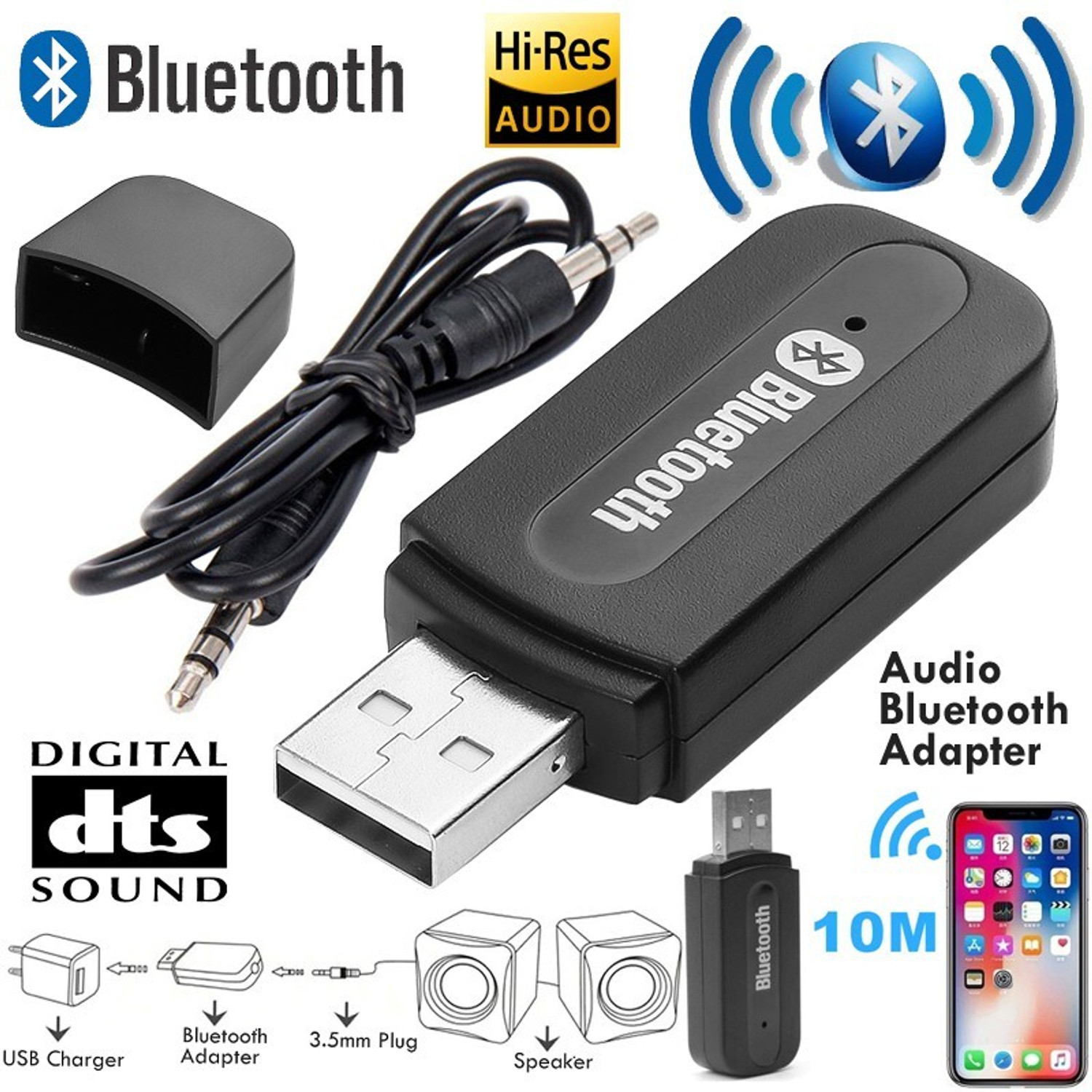 Image of GADGETSMORE v2.0+EDR Car Bluetooth Device with Adapter Dongle, Audio Receiver