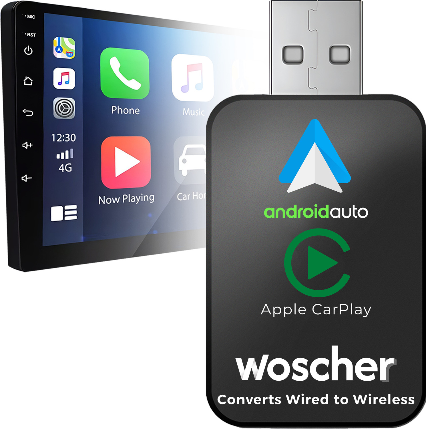 Image of Woscher v5.0 Car Bluetooth Device with Audio Receiver