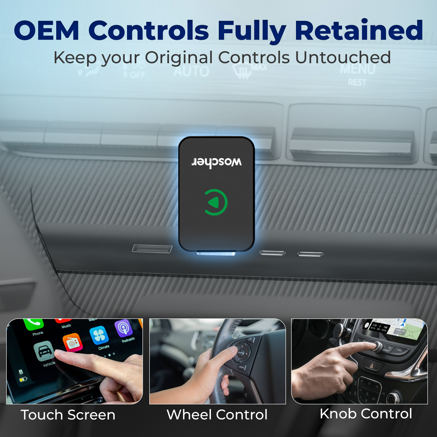 Image of Woscher v5.0 Car Bluetooth Device with Audio Receiver