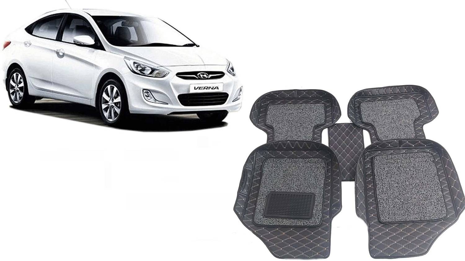 AUTORACE Leatherite 7D Mat For Universal For Car