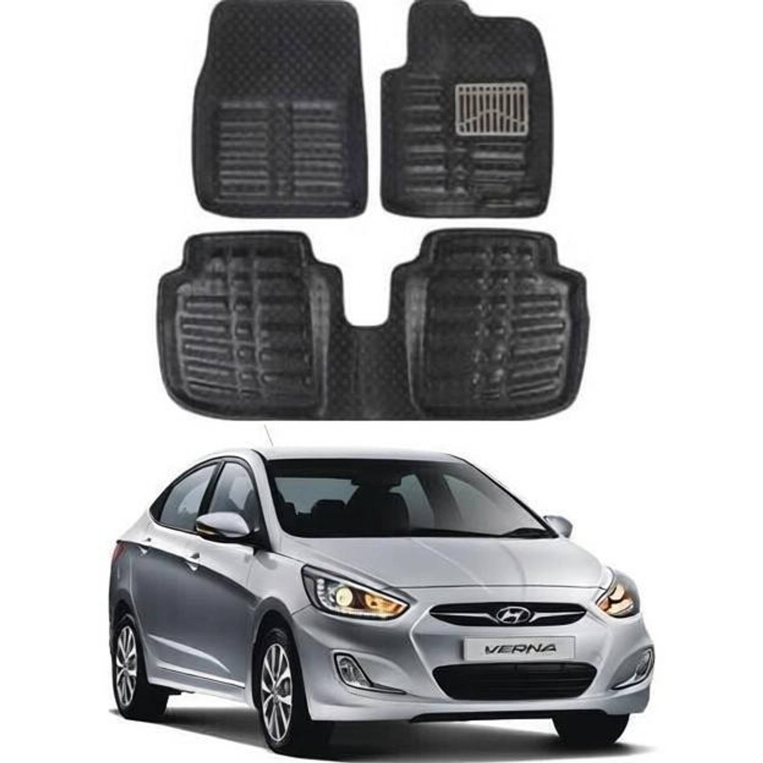 ARNEJA Polyutherine 3D Mat For Hyundai Verna Fluidic