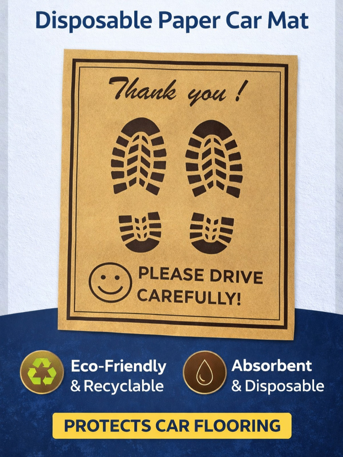Image of JEKO Paper Disposable Paper Mat For Universal For Car