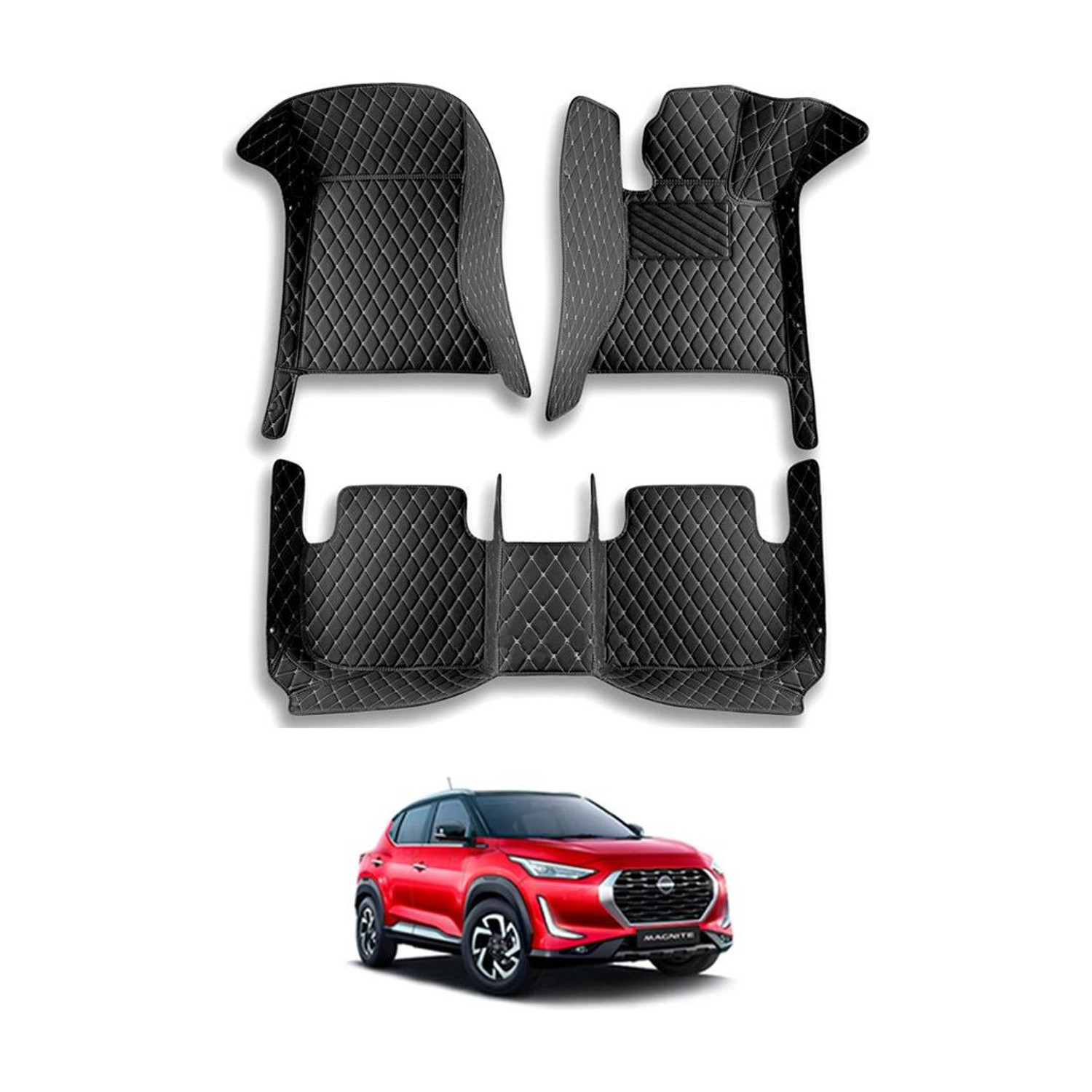 Image of RKPSP Leatherite 7D Mat For Nissan Magnite (Black)