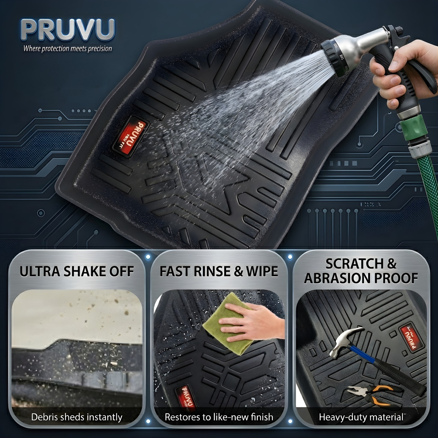 Image of pruvu Plastic, Rubber 3D Mat For Maruti Suzuki Baleno