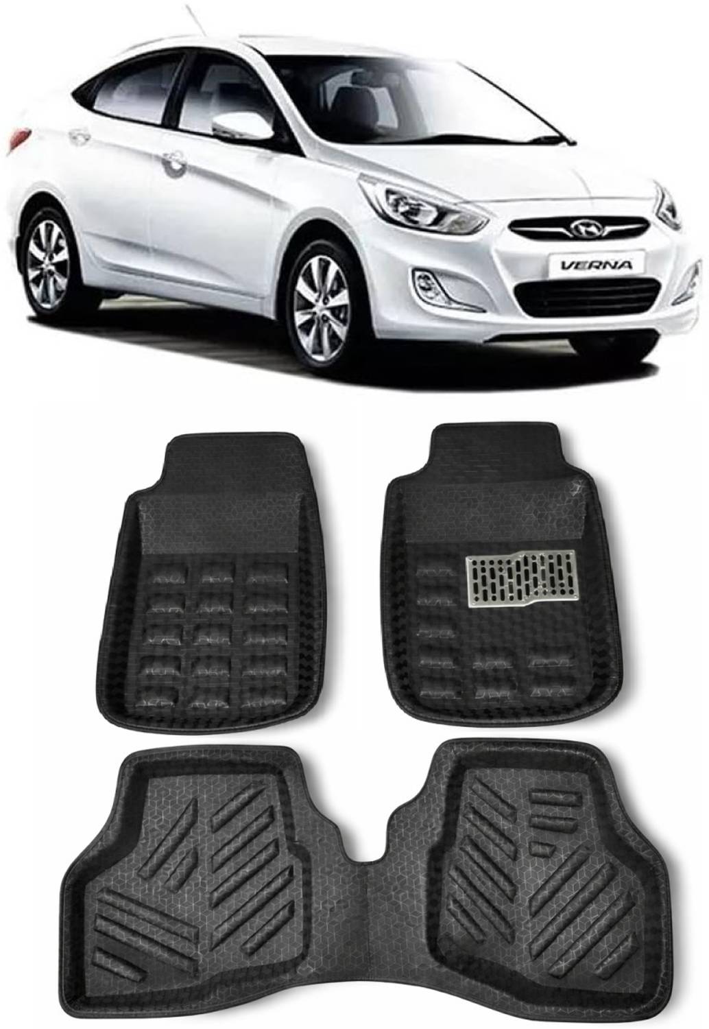 ARNEJA Polyutherine 3D Mat For Hyundai Verna Fluidic