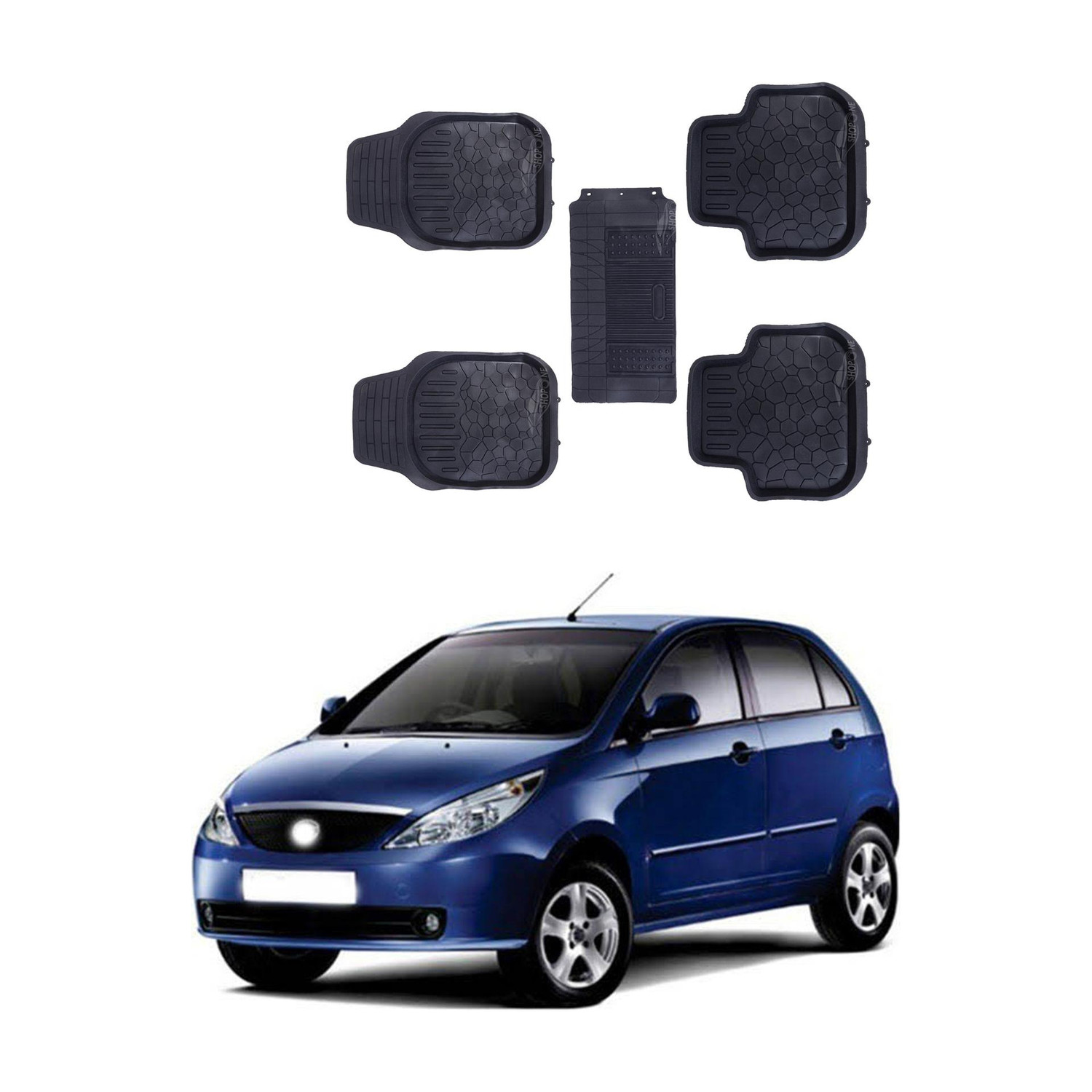 Image of Shopone Rubber Standard Mat For Universal For Car (Black)