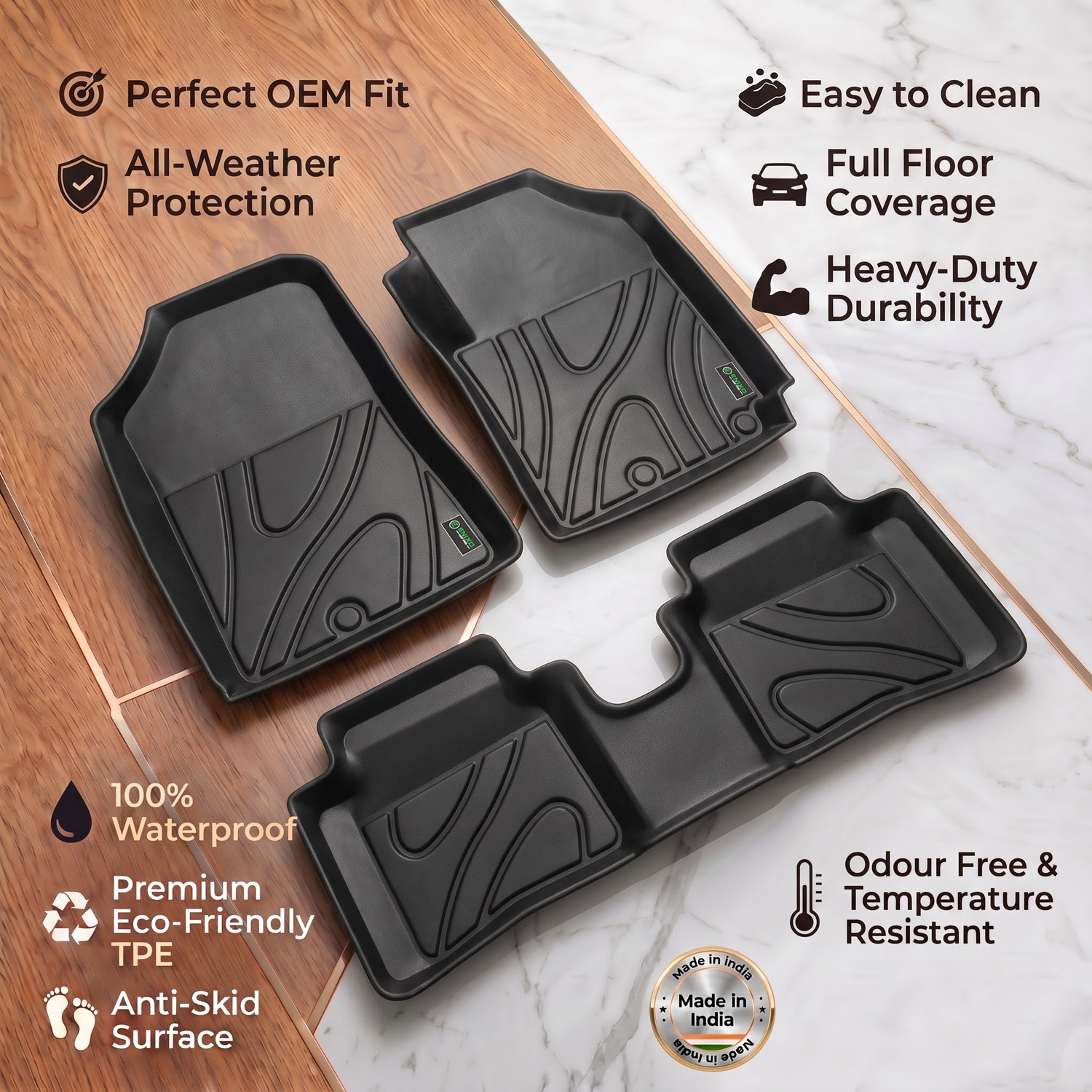 Image of Enixo MatPro TPV 5D Mat For Hyundai Elite i20 2016-2020, Manual & Automatic