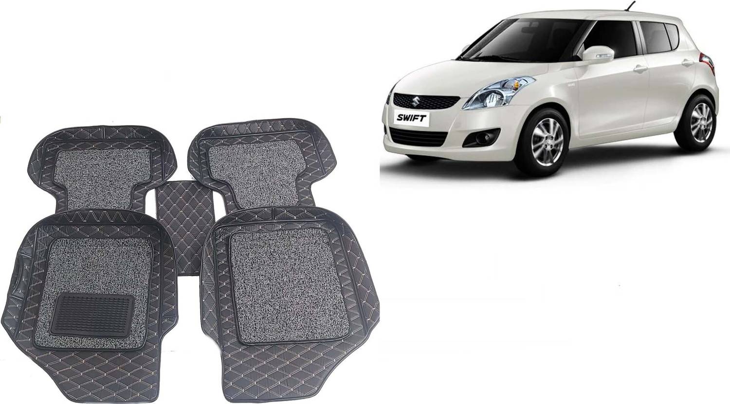 AUTORACE Leatherite 7D Mat For  Universal For Car