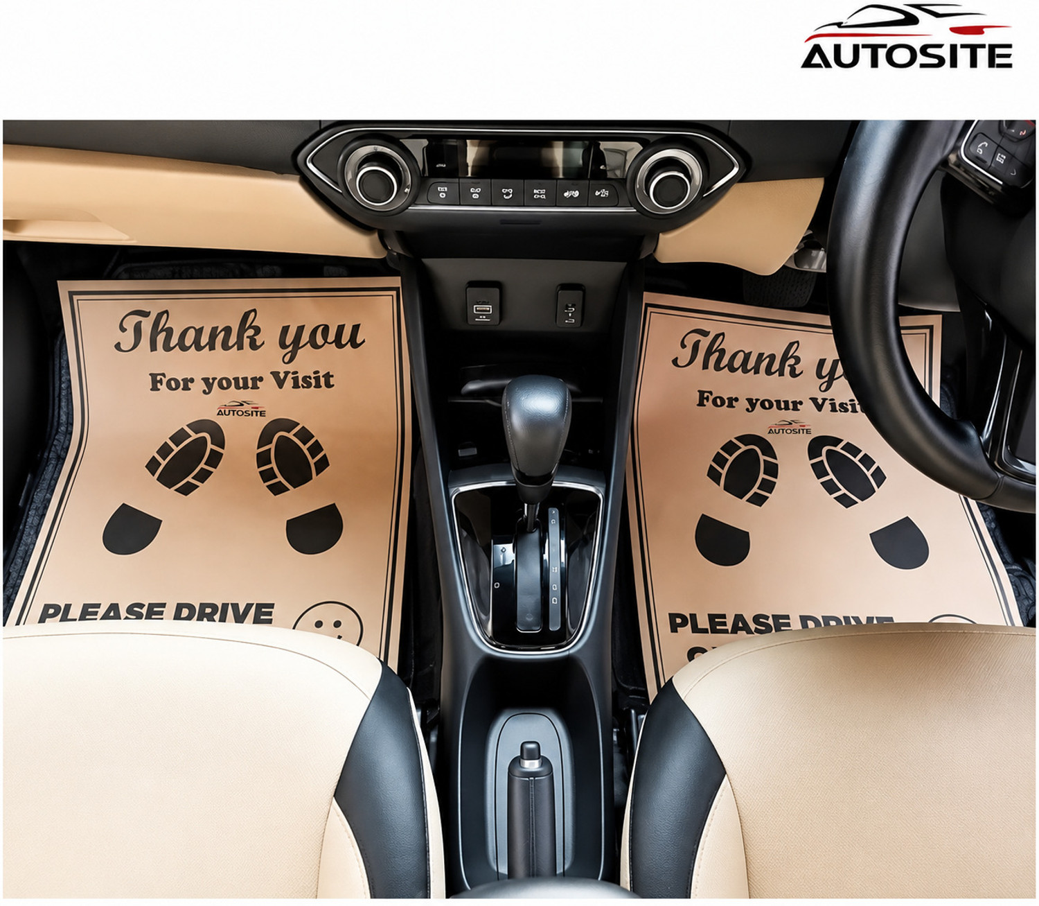 Image of AUTOSITE Paper Disposable Paper Mat For Universal For Car
