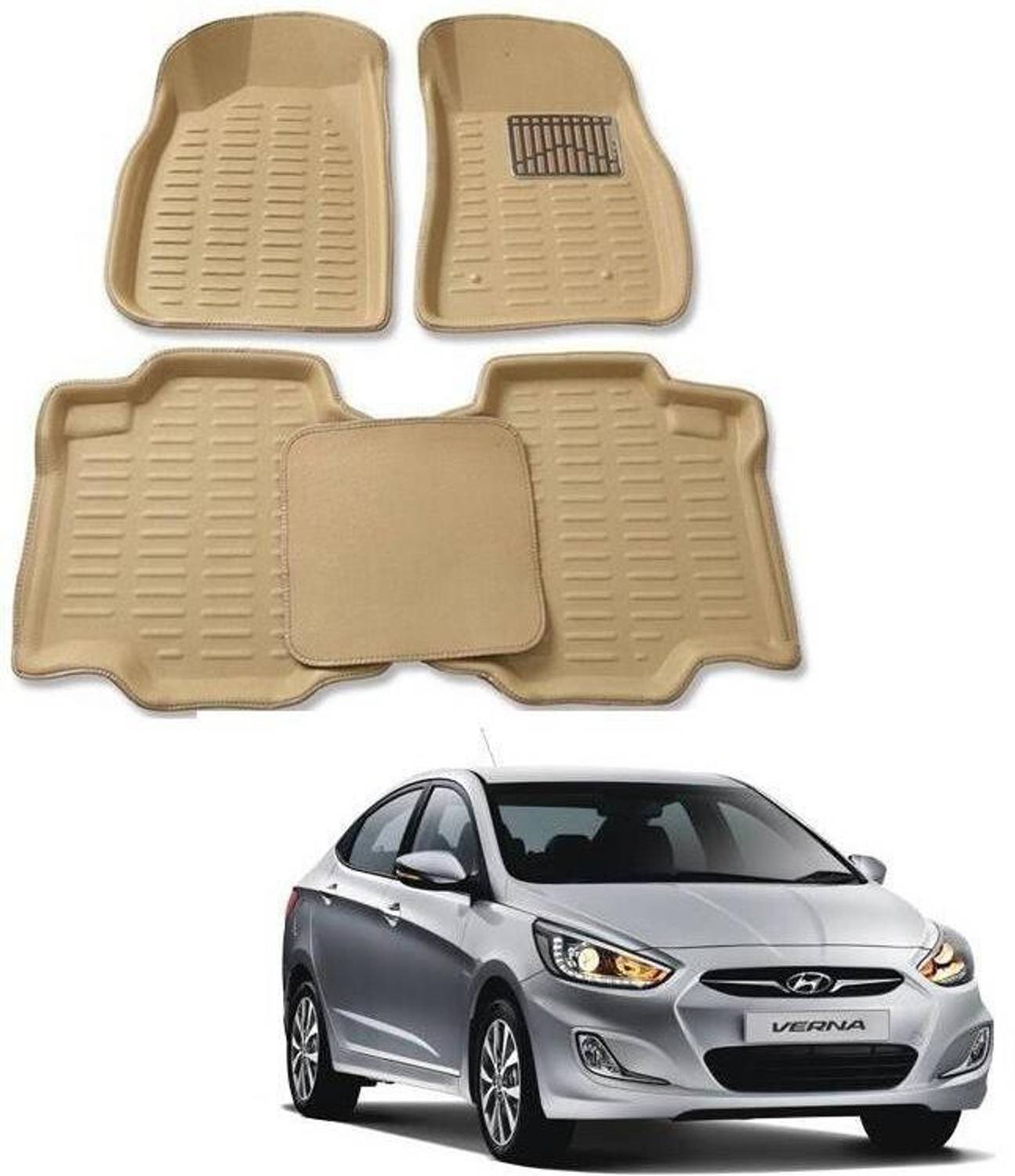 ARNEJA Polyutherine 3D Mat For  Hyundai Verna Fluidic