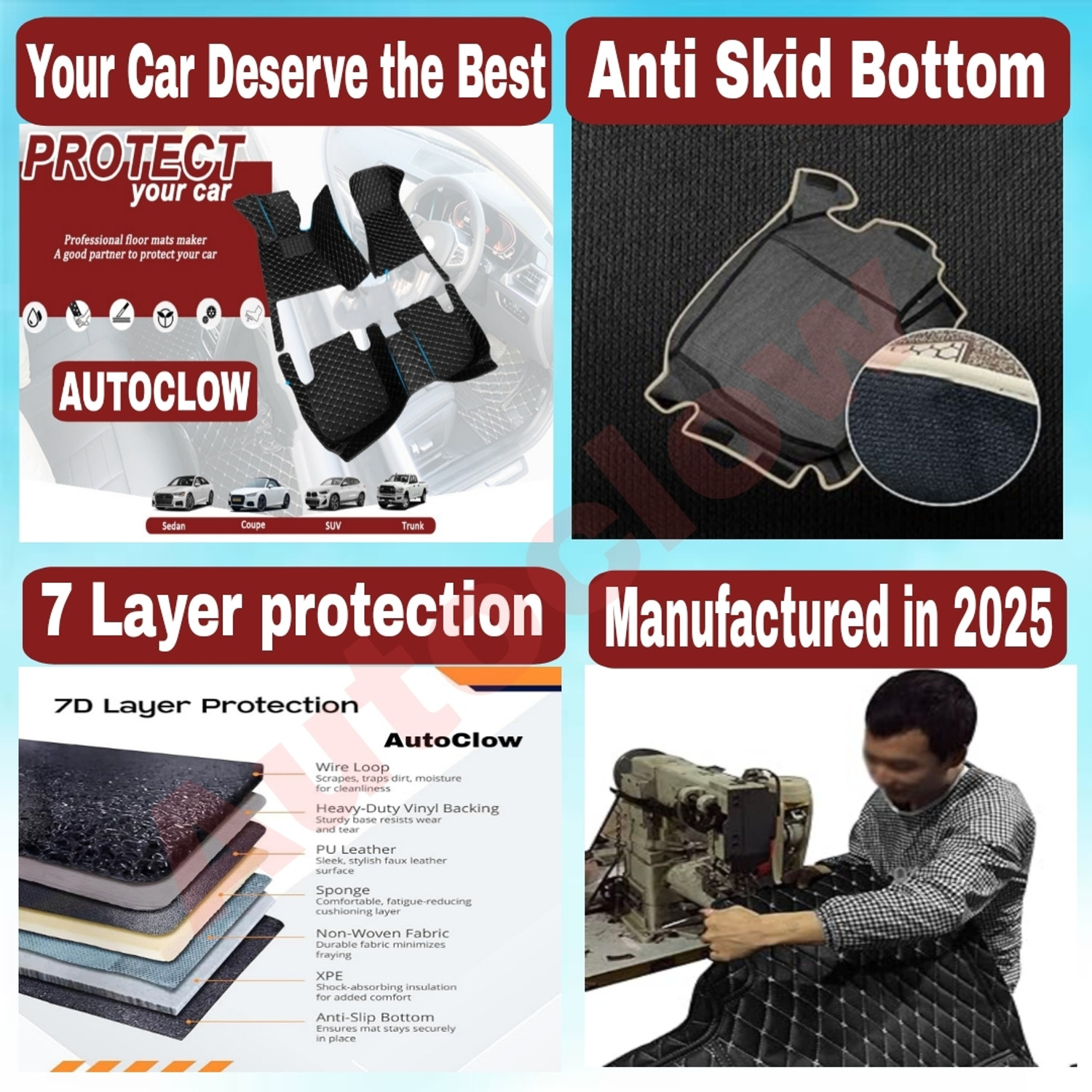 Image of Autoclow Leatherite 7D Mat For Mahindra Scorpio N (7 Seater)