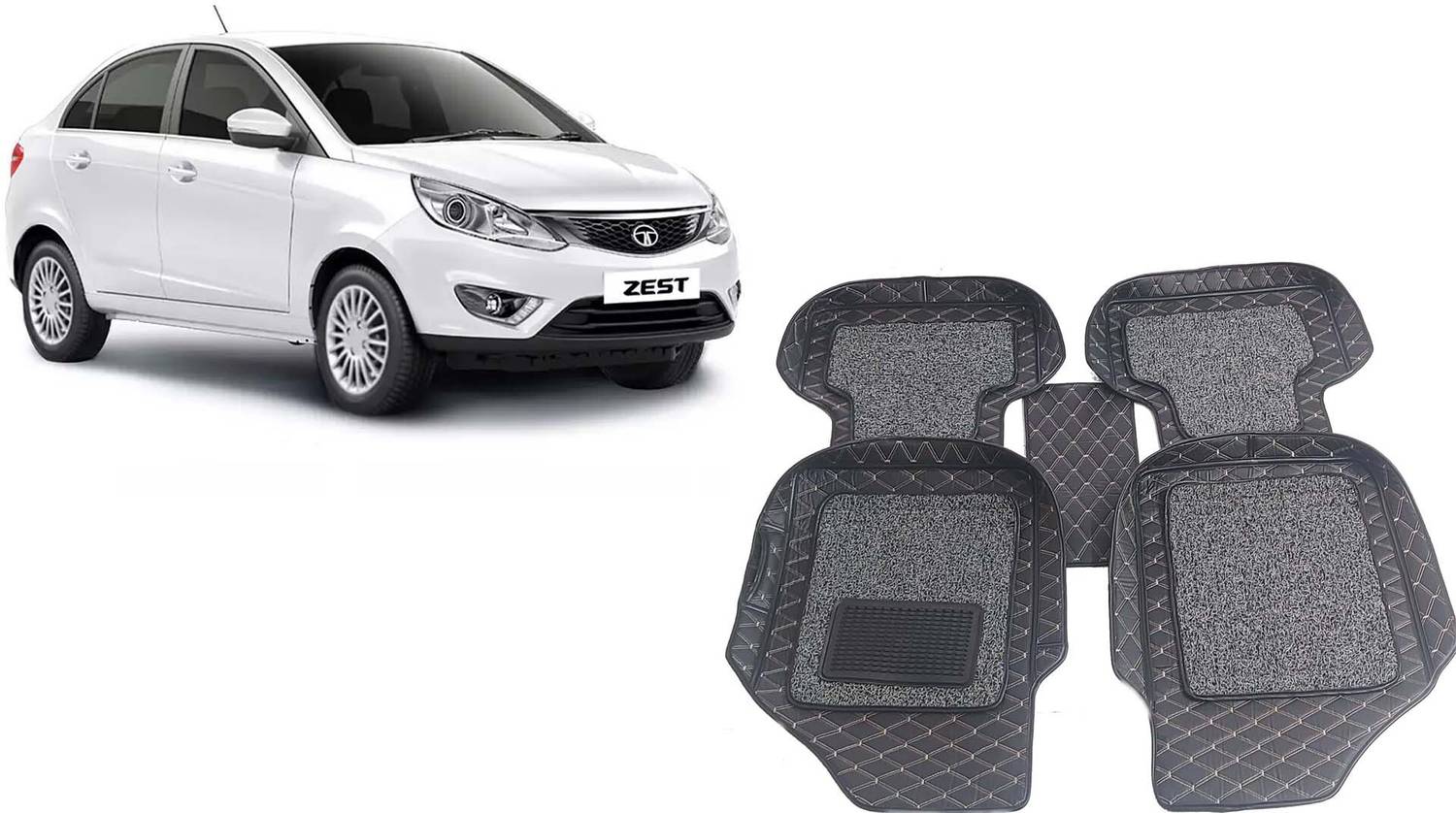 AUTORACE Leatherite 7D Mat For Universal For Car