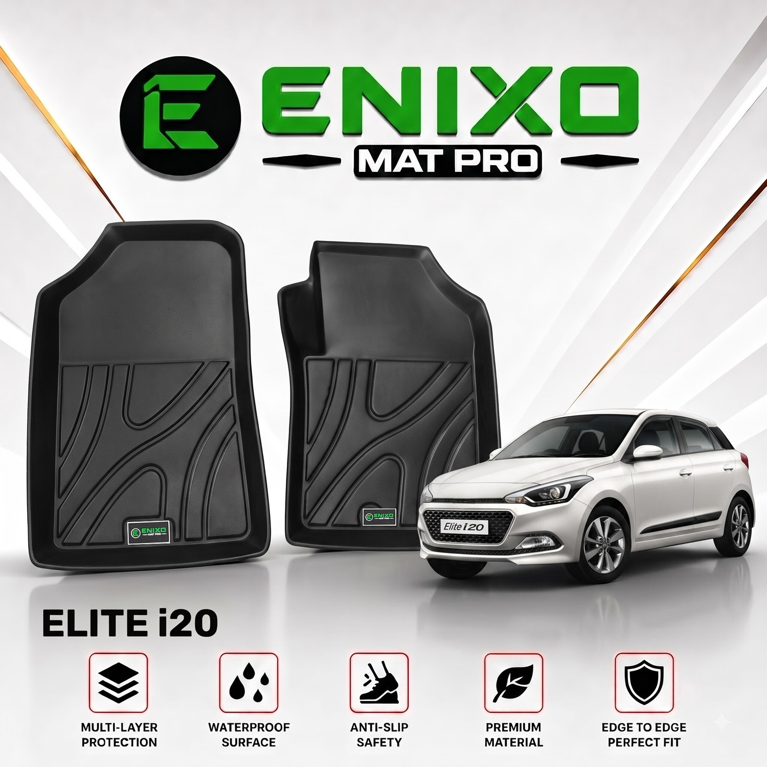 Image of Enixo MatPro TPV 5D Mat For Hyundai Elite i20 2016-2020, Manual & Automatic