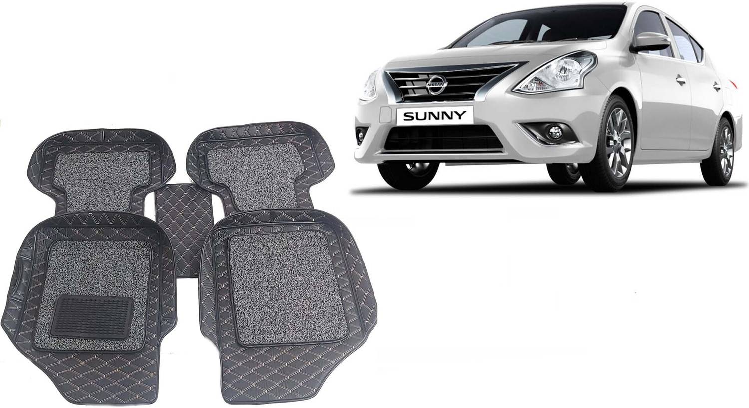 AUTORACE Leatherite 7D Mat For  Universal For Car