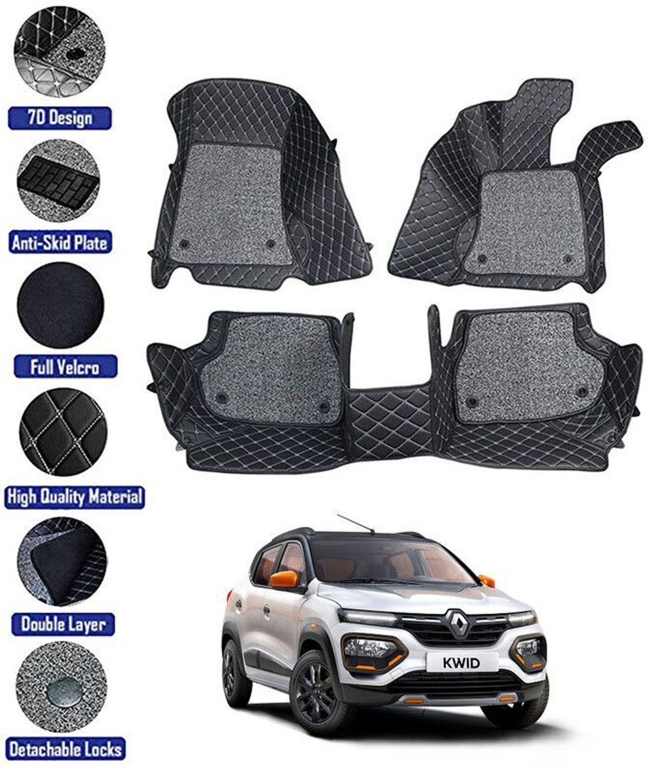 Image of TOFIT ENTERPRISE Leatherite 7D Mat For Renault Kwid