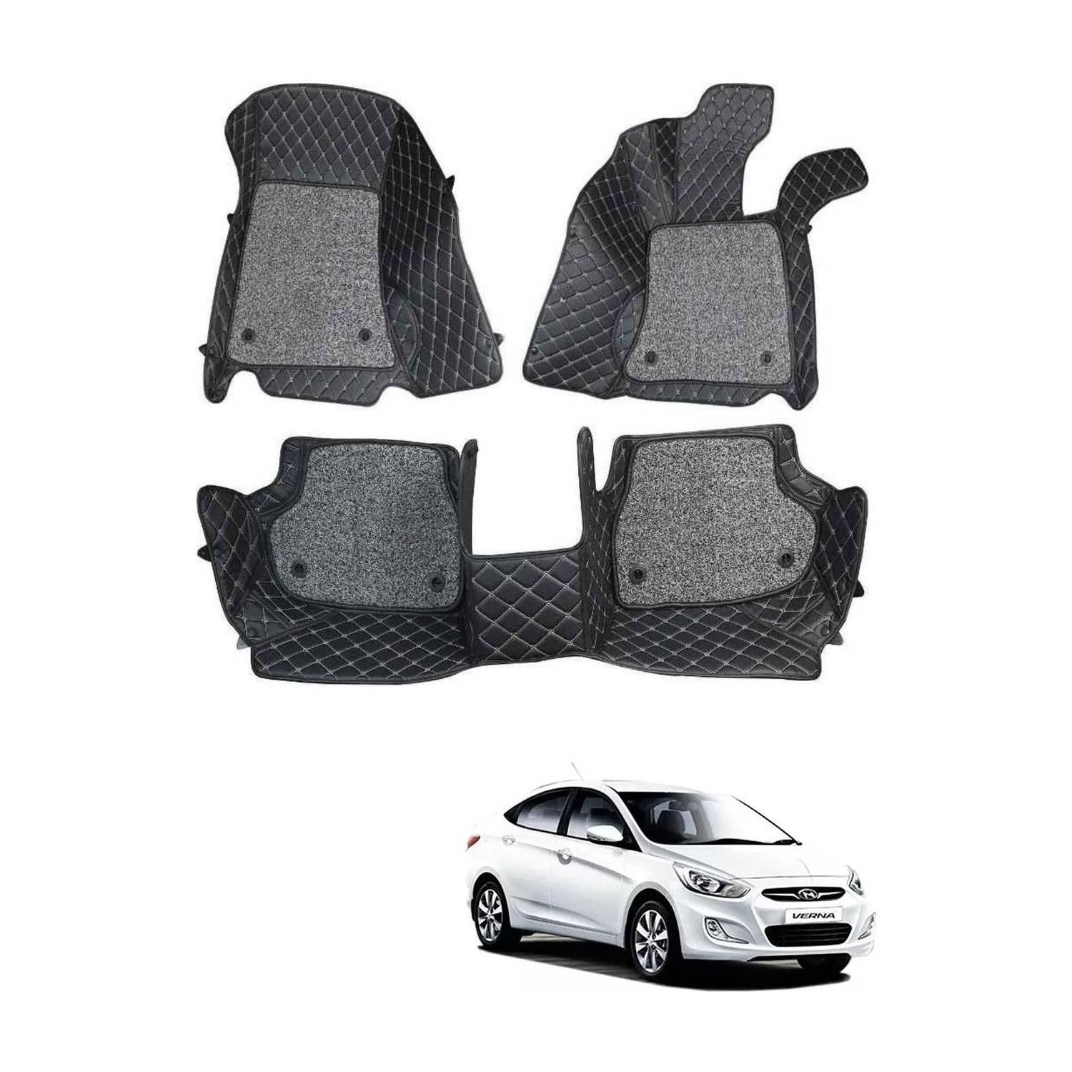 arneja trading company Leatherite 7D Mat For  Hyundai Verna Fluidic