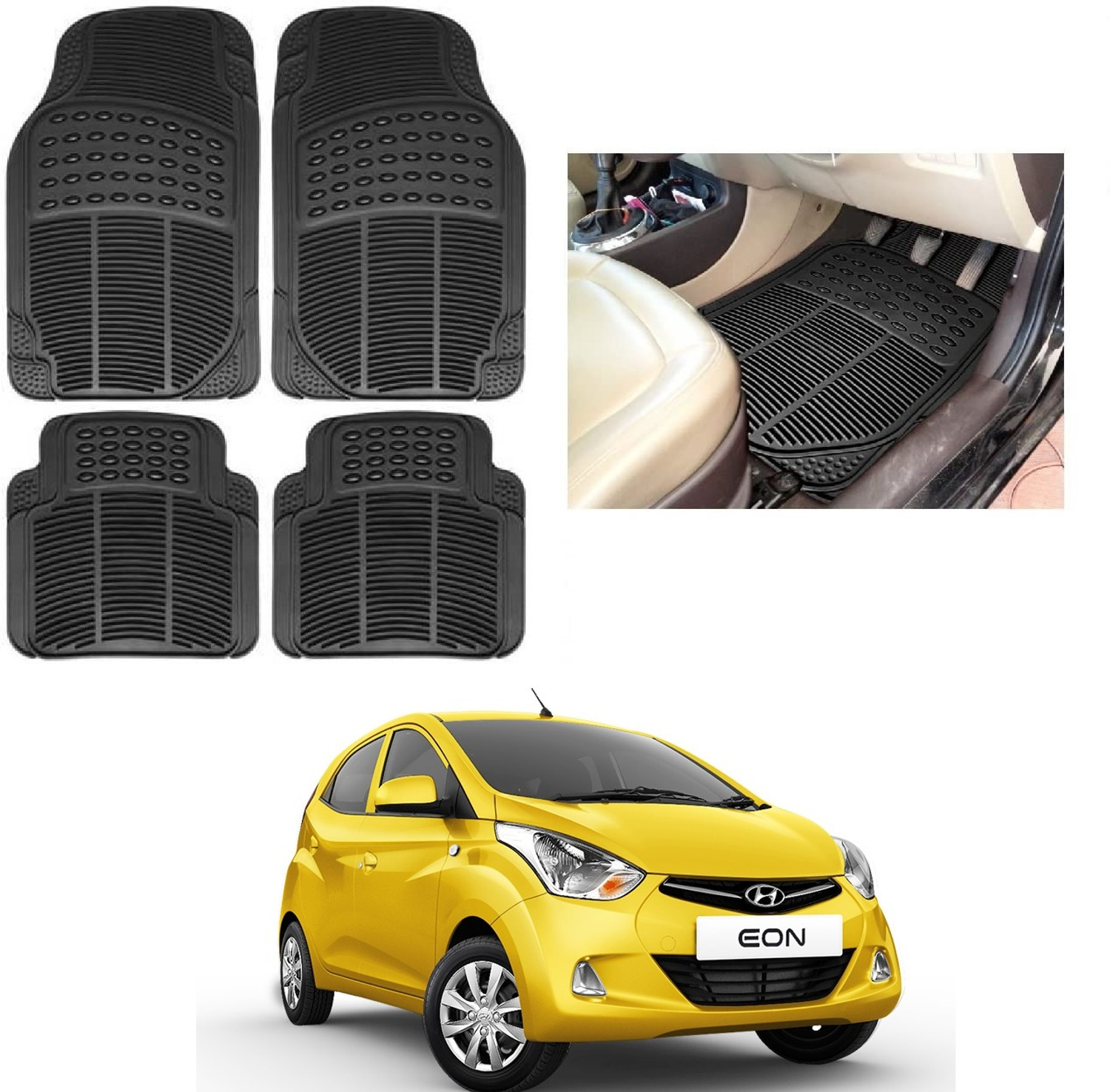 Image of ROSHNEER ENTERPRISES Rubber Standard Mat For Hyundai Eon