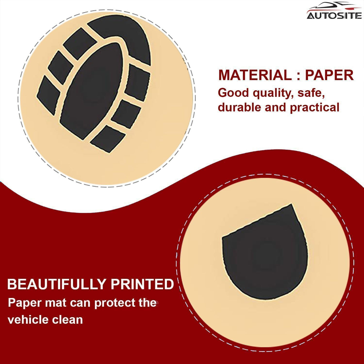 Image of AUTOSITE Paper Disposable Paper Mat For Universal For Car