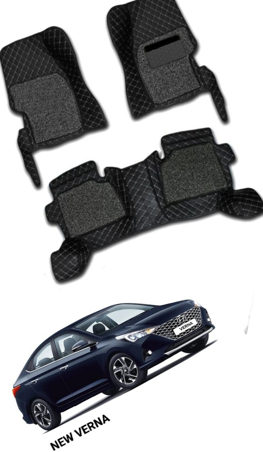 Image of onefit enterprises Leatherite 7D Mat For Hyundai Verna Transform